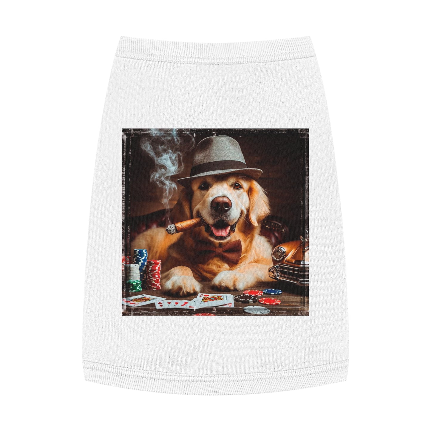 Golden Retriever pet tank top Pets Printify M White 