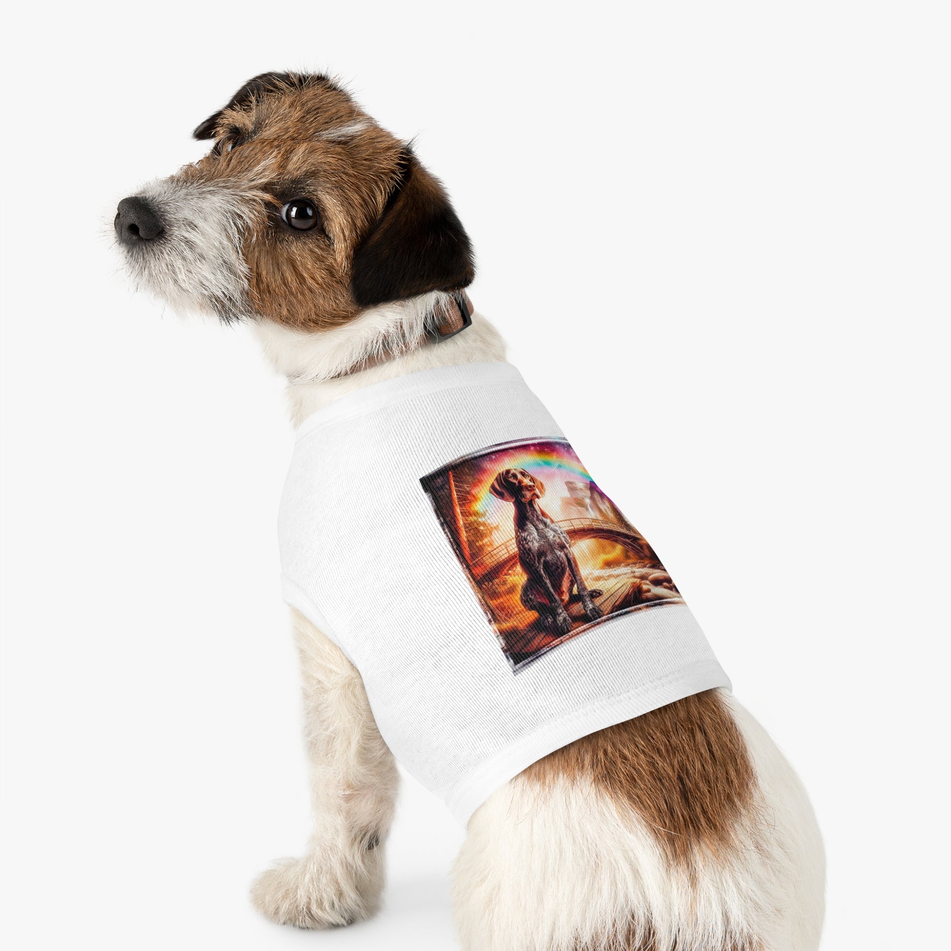 Pet Tank Top German Shorthaired Pointer pretty lake t shirt Pets Printify