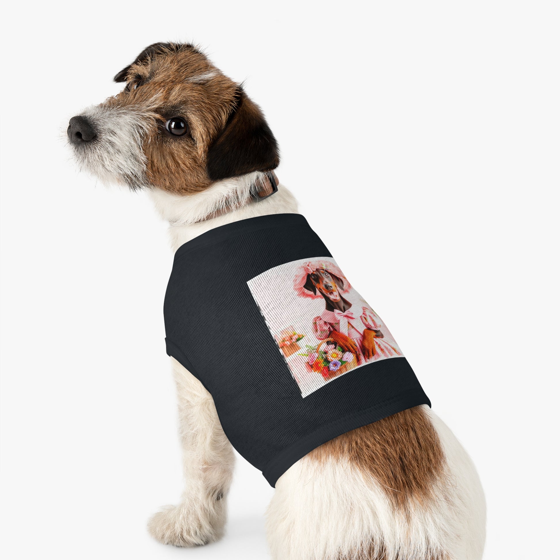Pet Tank Top Doberman easter fun t shirt Pets Printify