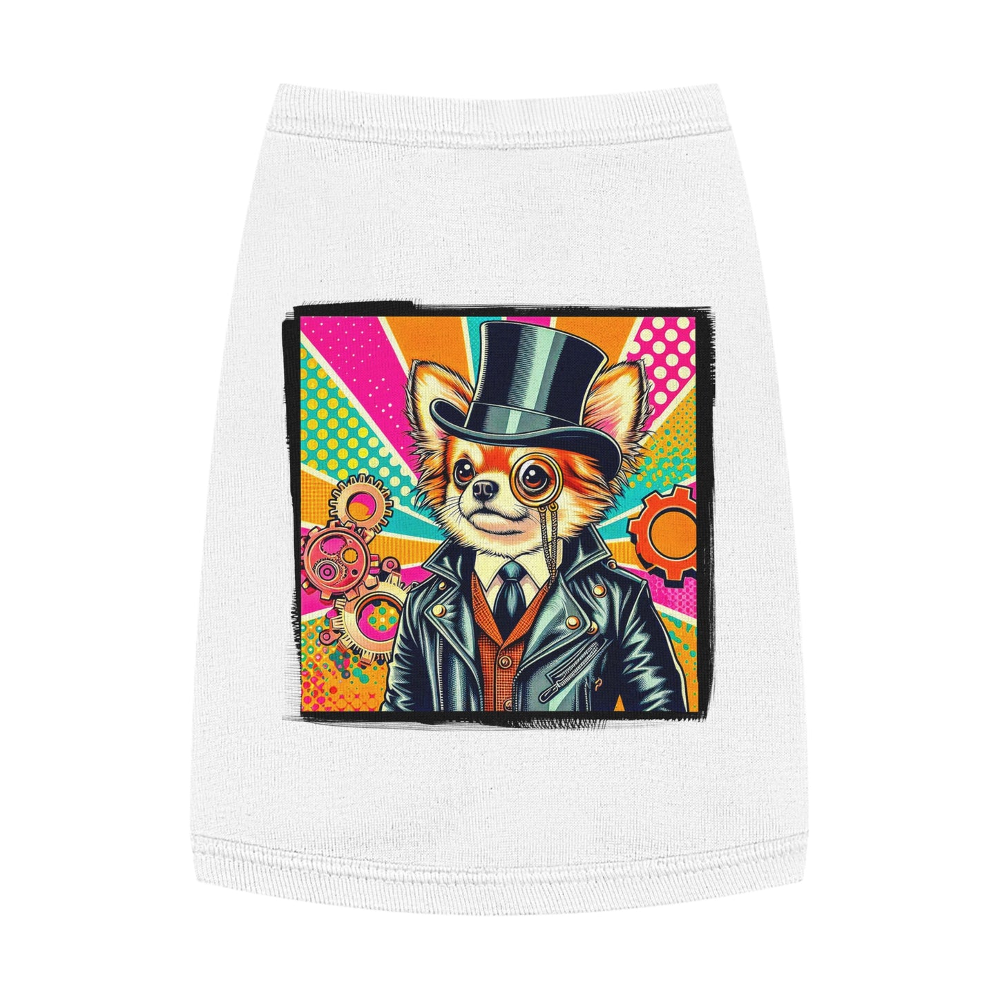 Pet Tank Top Chihuahua colorful gears t shirt Pets Printify