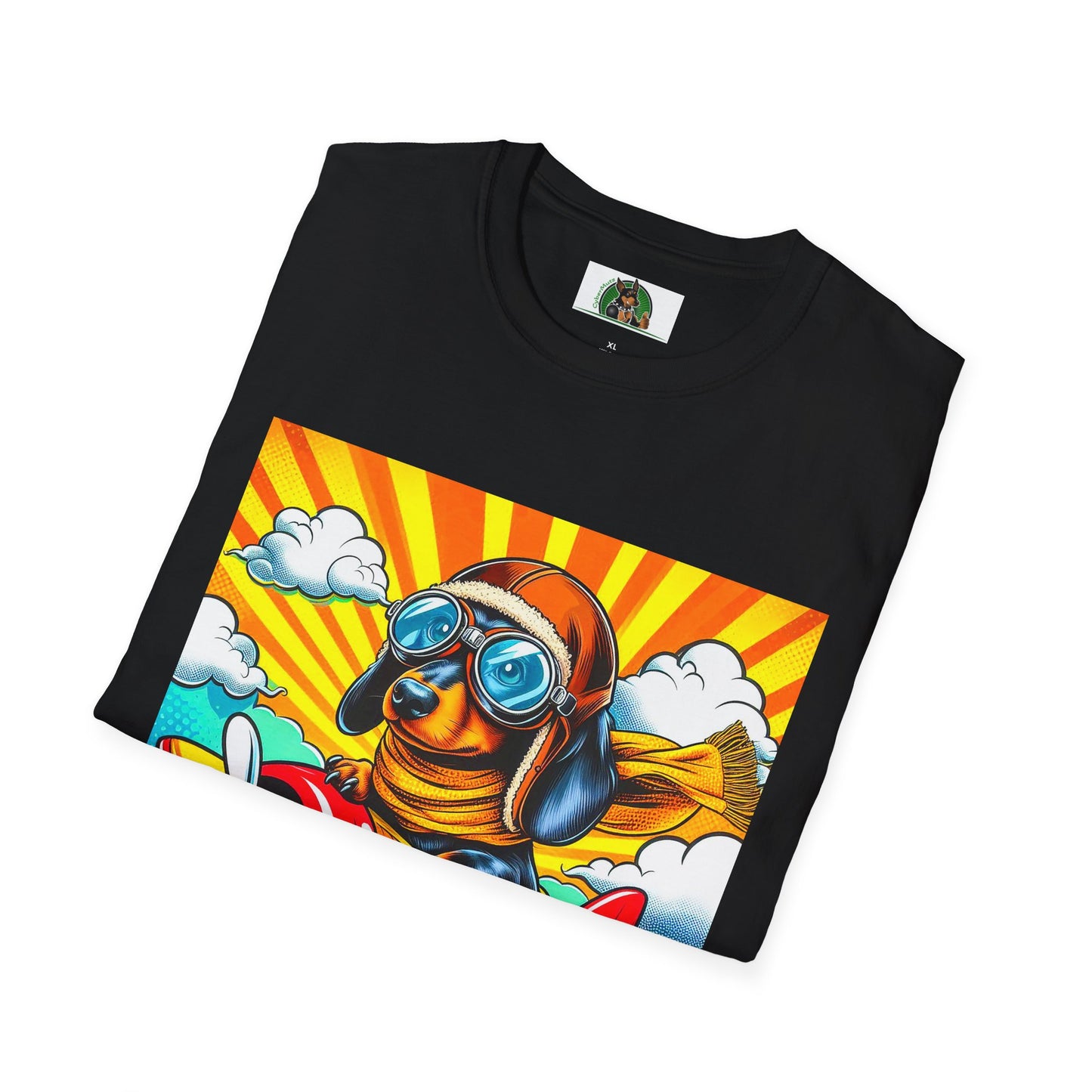 Dachshund airplane flying t shirt