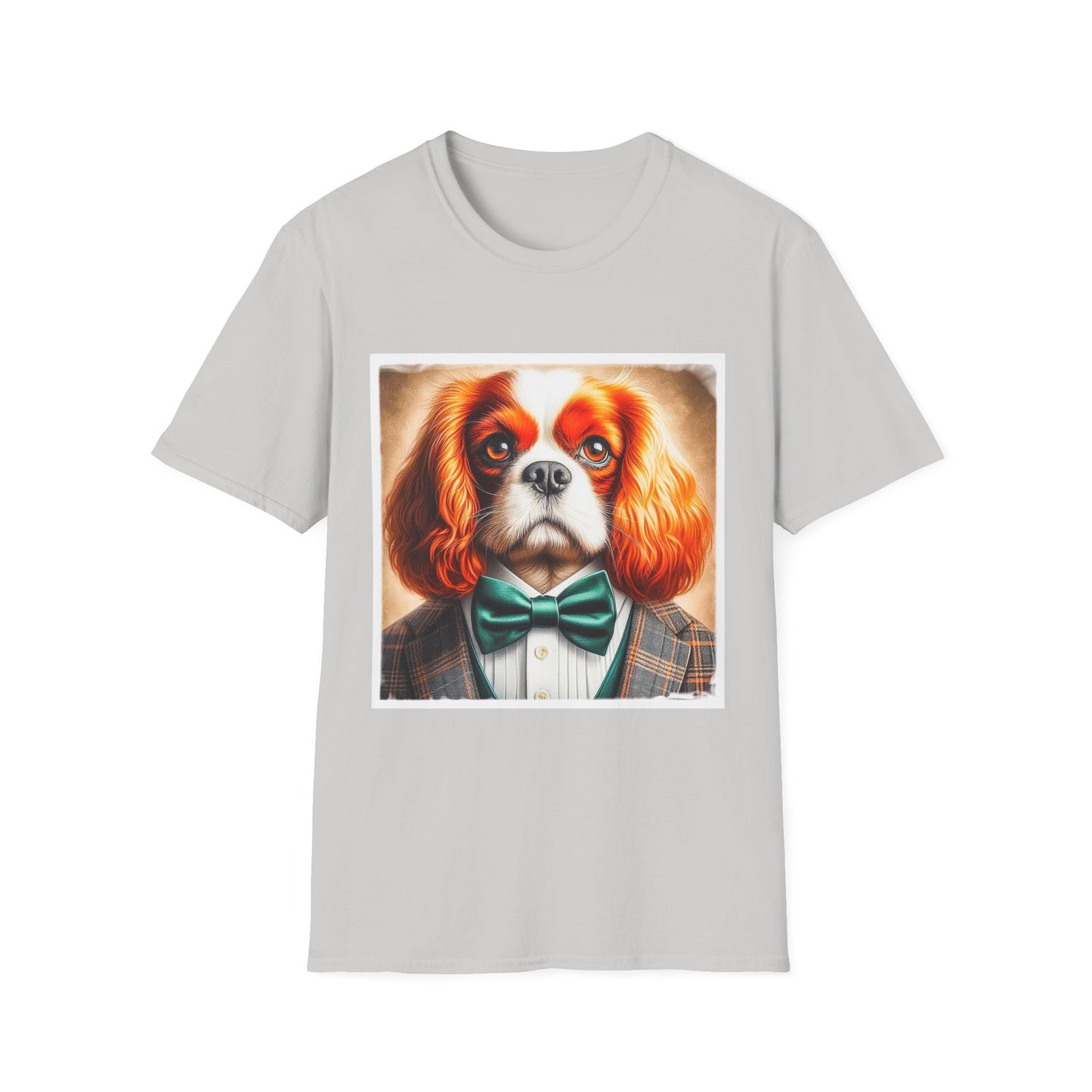 Cavalier King Charles Spaniel Suit and Tie T Shirt T-Shirt Printify S Ice Grey