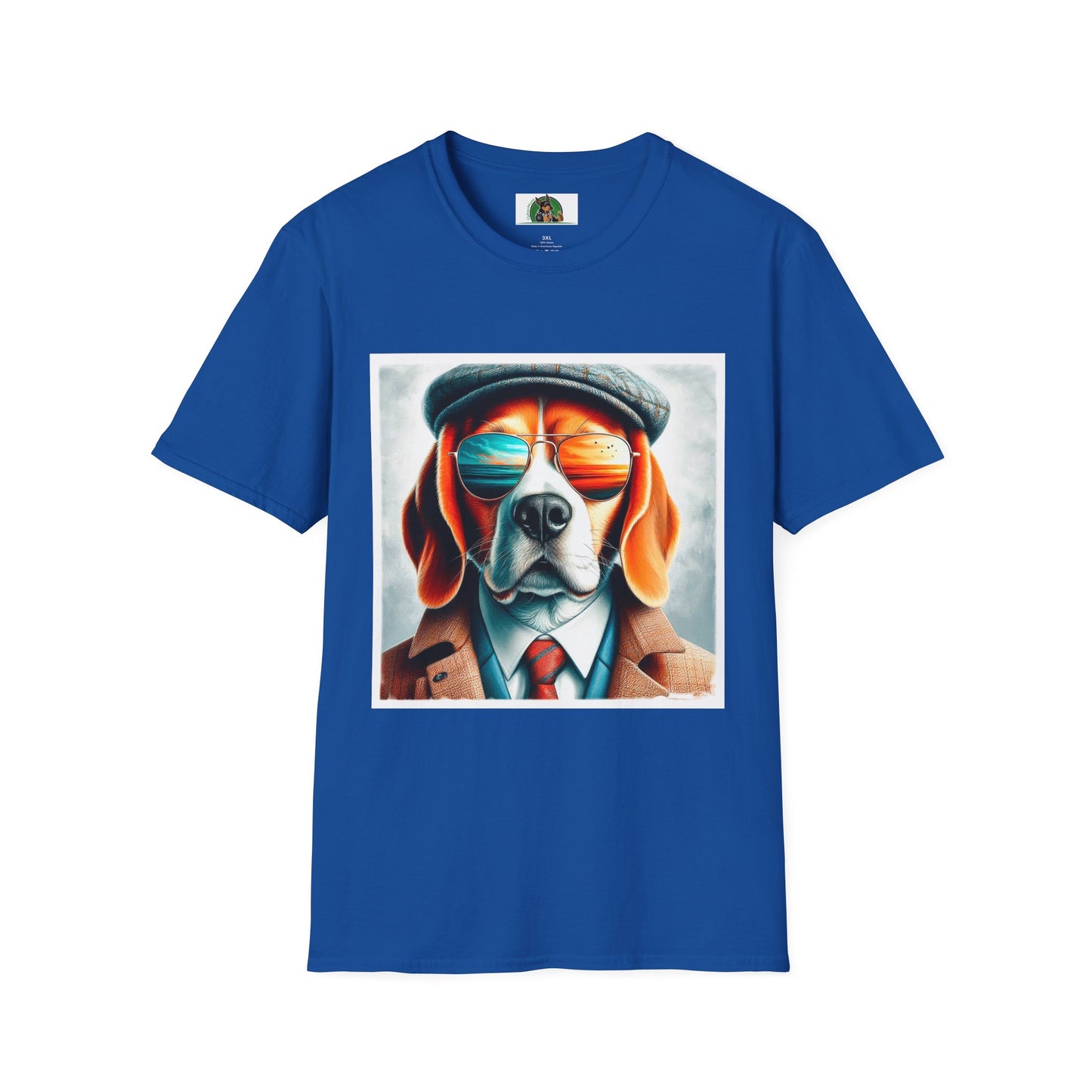 Beagle Wearing Sport Coat And Shades T-Shirt Printify XS Royal 