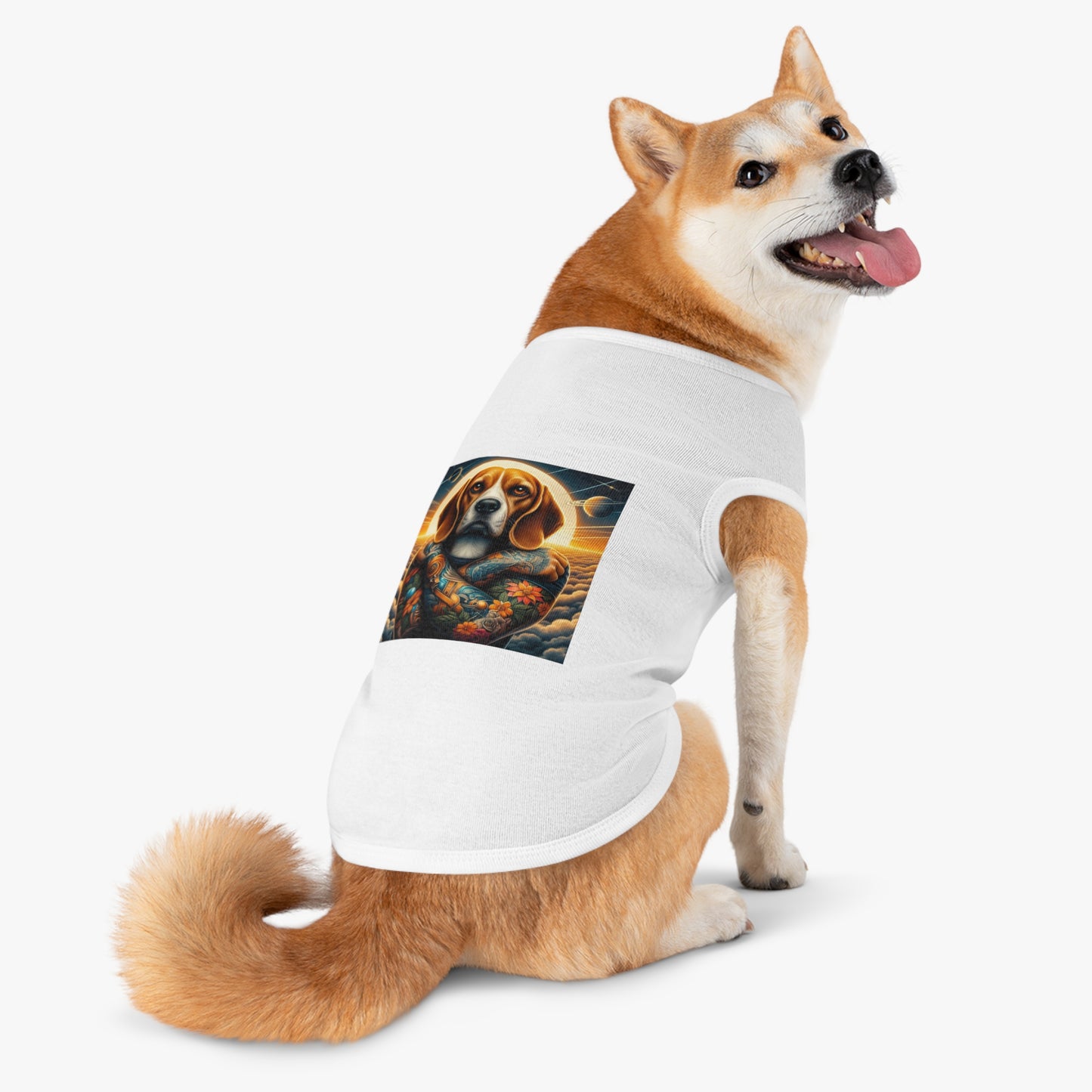 Pet Tank Top Beagle Tattooed Dog Pets Printify   