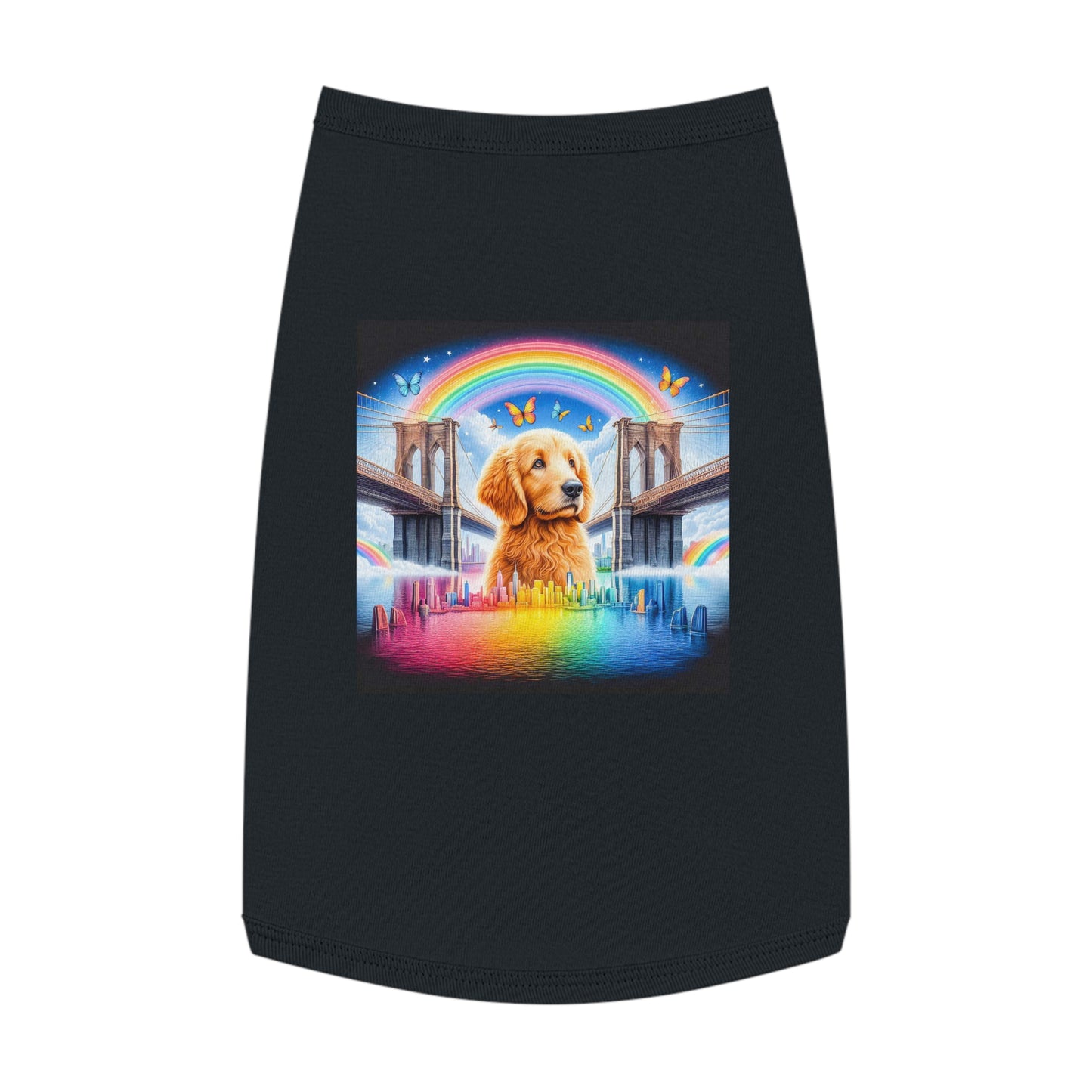 Pet Tank Golden Doodle rainbow bridge Pets Printify L Black