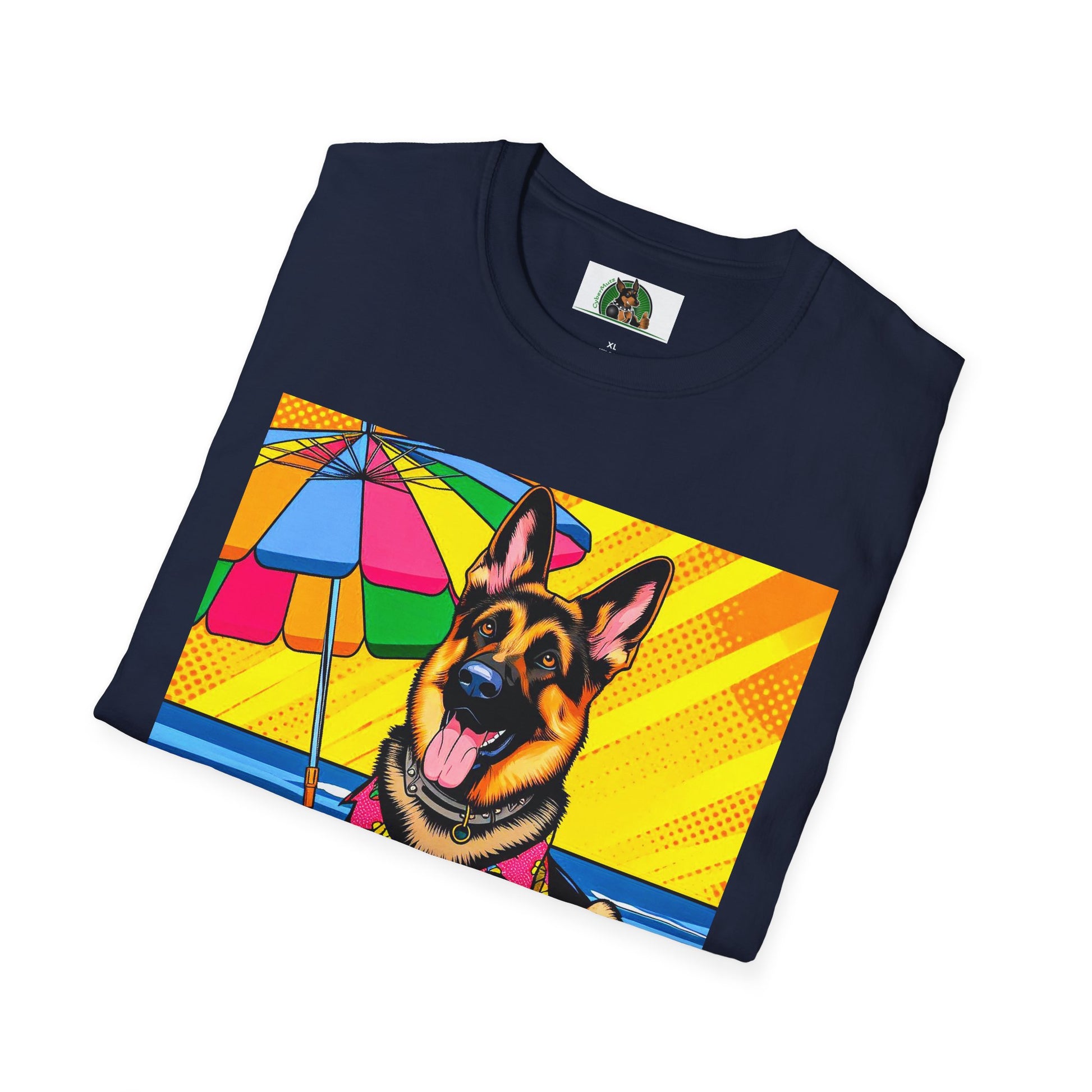 German Shepherd beach day T-Shirt Printify