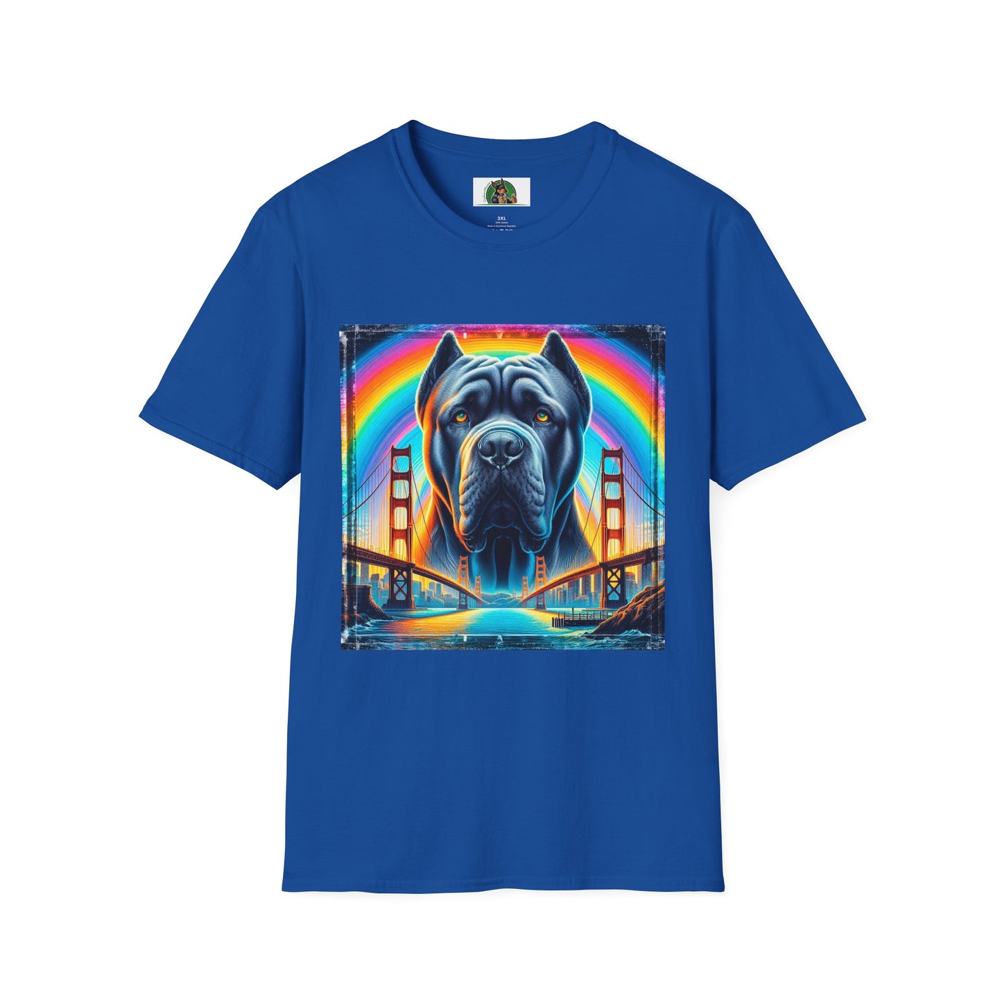 Cane Corso Double Rainbow Bridge TShirt T-Shirt Printify XS Royal