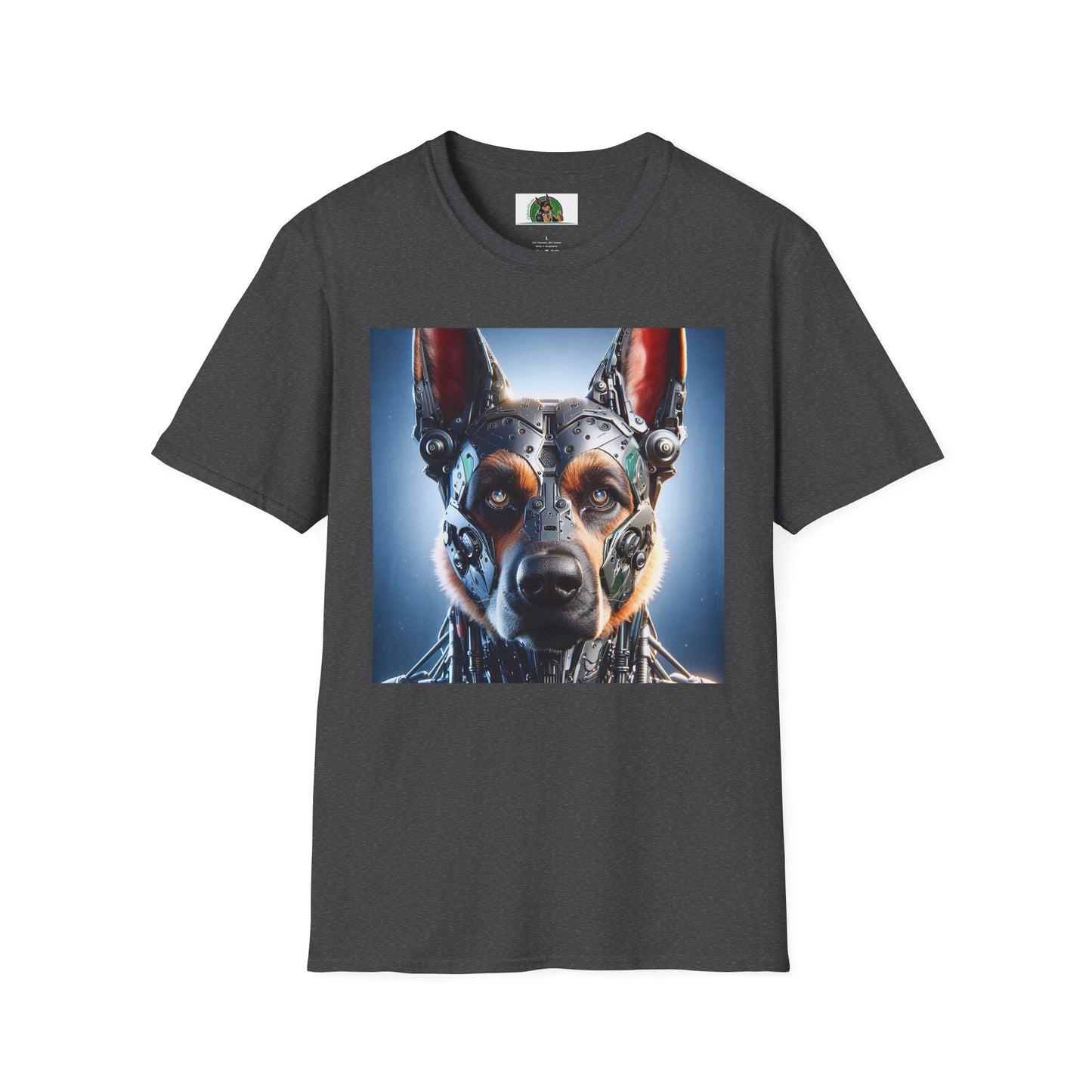 German Shepherd Metal Man T-Shirt T-Shirt Printify Dark Heather S