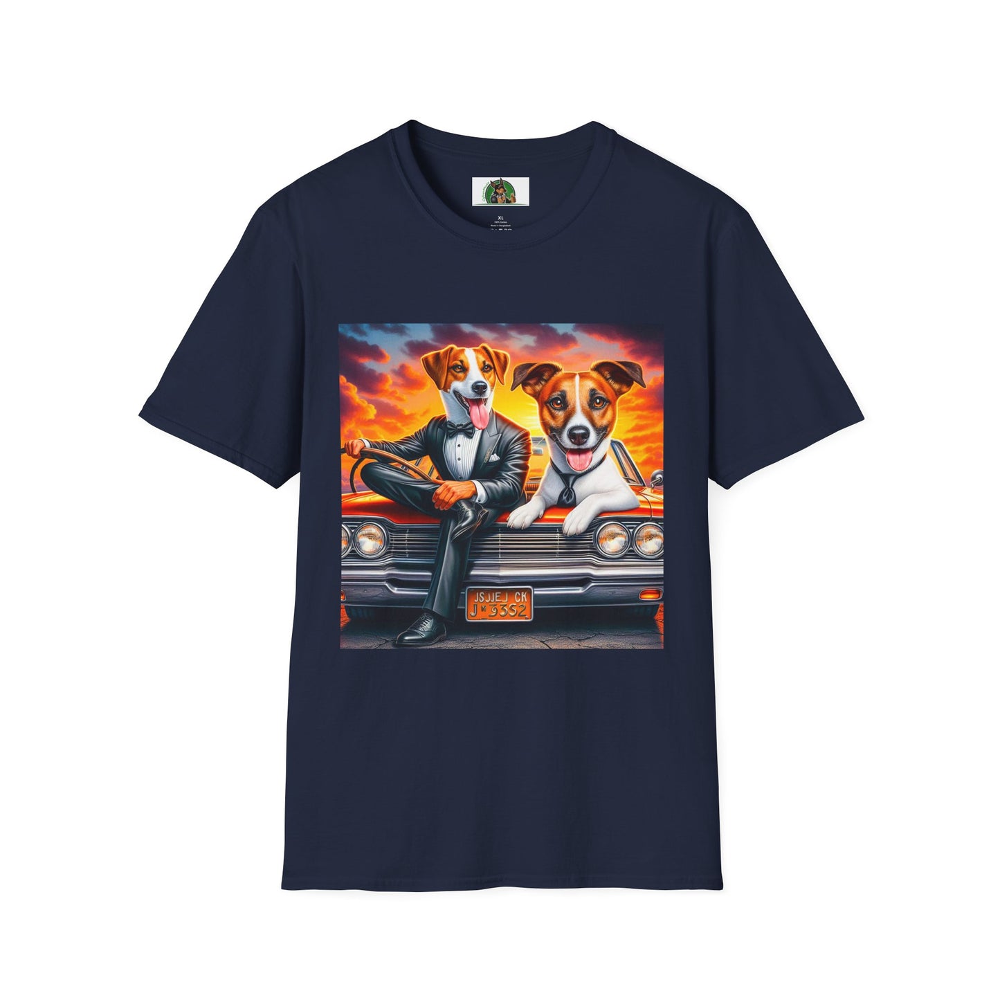 Wacky Jack Russell Cool Driver T-Shirt Printify S Navy