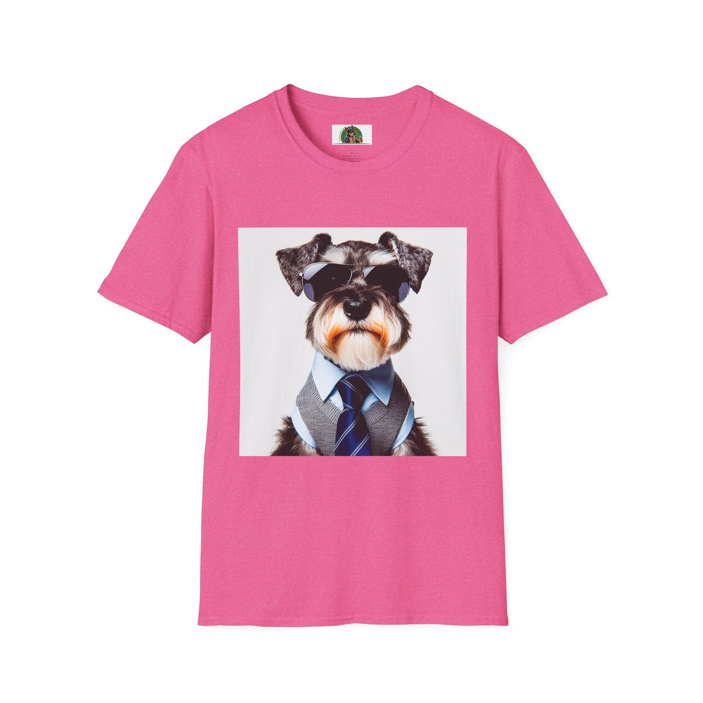 Schnauzer T-Shirt with Miniature Schnauzer Design T-Shirt Printify S Heather Heliconia 