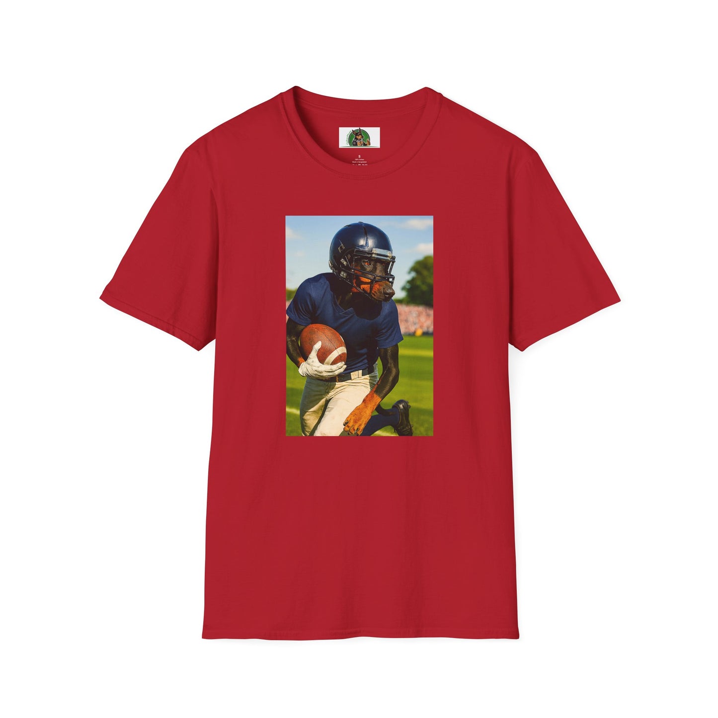 Football Doberman Sports T-Shirt T-Shirt Printify Cherry Red S