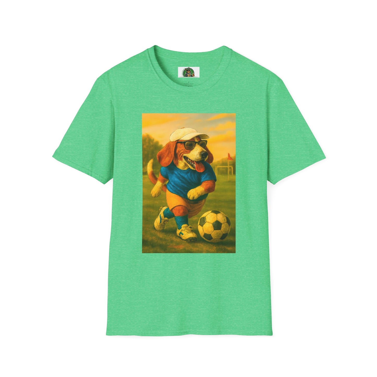 Sports Beagle Soccer T-Shirt T-Shirt Printify Heather Irish Green S