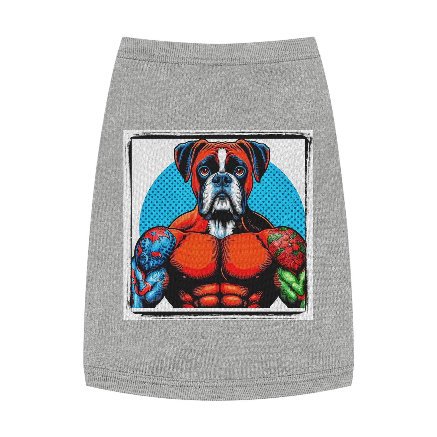 Pet Tank Top Boxer Muscle Dog Pop Art Pets Printify M Heather 