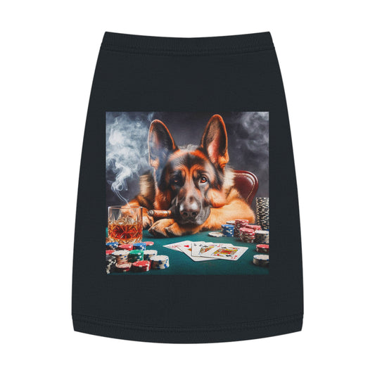 German Shepherd poker and whiskey shirt Pets Printify M Black