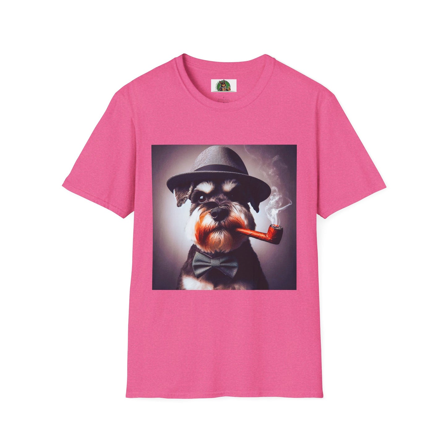 Miniature Schnauzer cigar smoking shirt T-Shirt Printify S Heather Heliconia