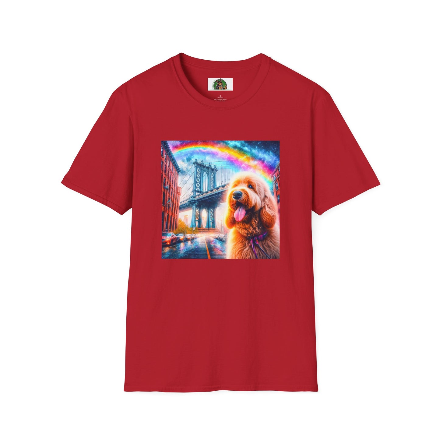 Golden Doodle bridge shirt T-Shirt Printify S Cherry Red