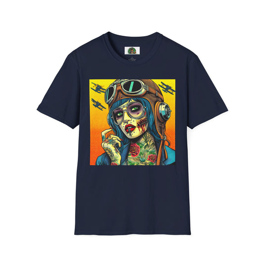 Zombie Girl T-Shirt Printify S Navy 