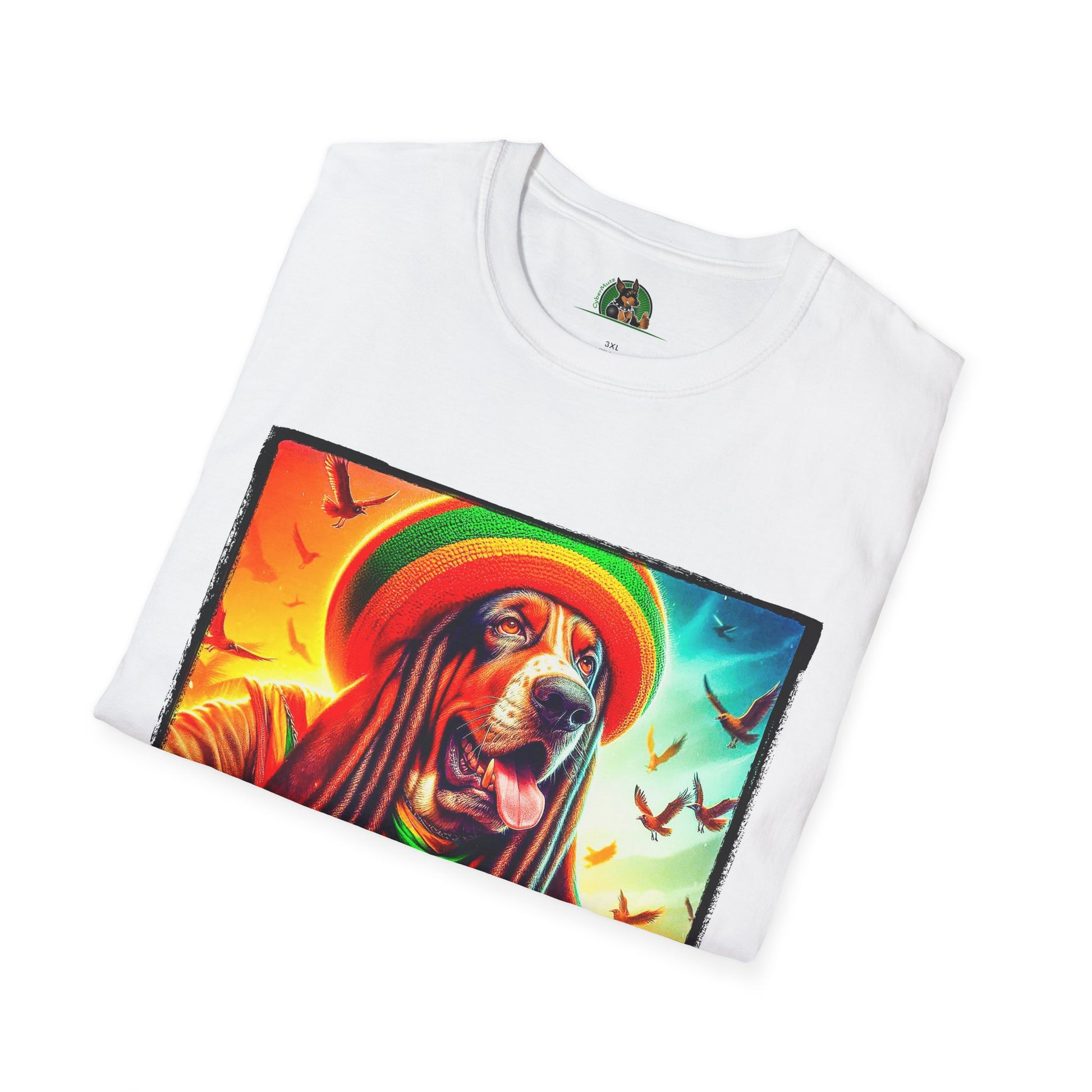 Basset Hound Playing Guitar T-Shirt Printify