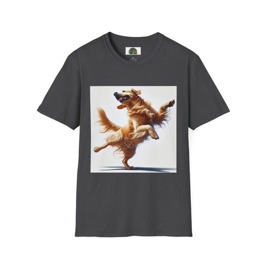 Golden Retriever Dance T-Shirt T-Shirt Printify XS Dark Heather