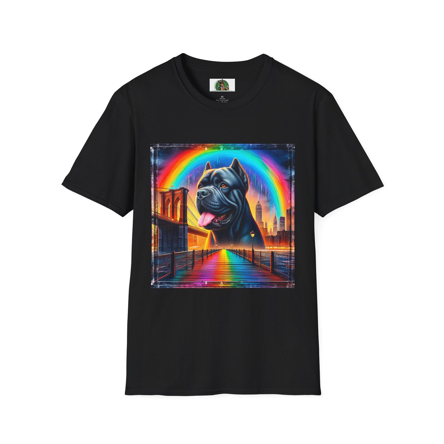 Cane Corso Rainbow Bridge TShirt T-Shirt Printify XS Black