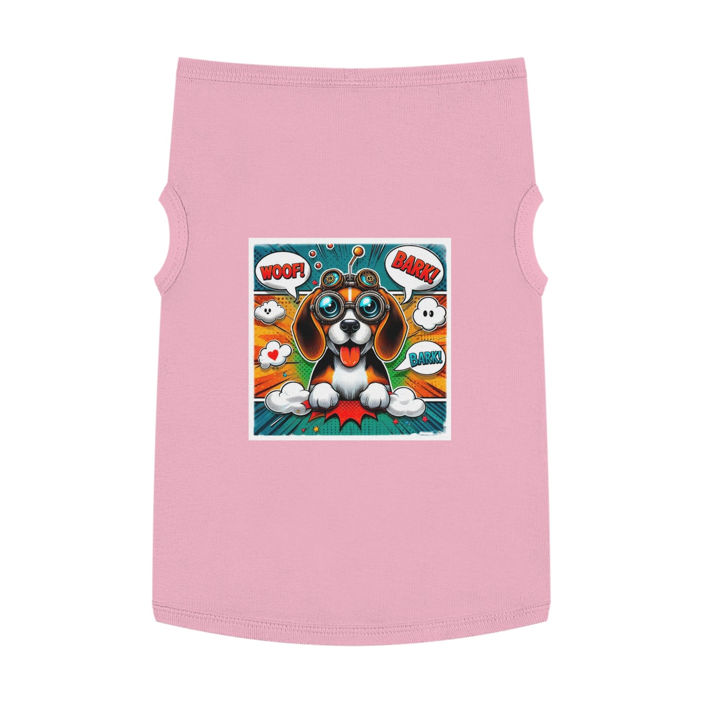 Pet Tank Top Wacky Beagle Steampunk Cartoon Dog Pets Printify XL Pink 