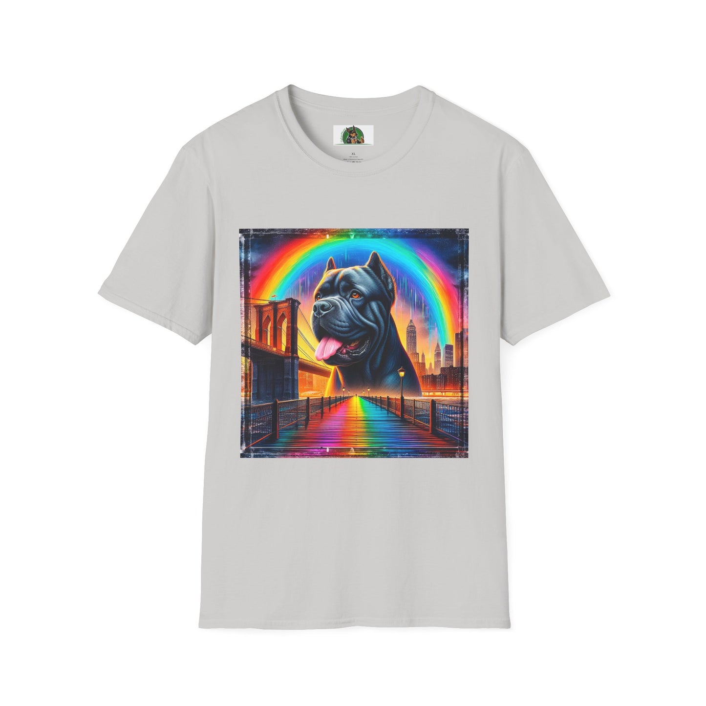 Cane Corso Rainbow Bridge TShirt T-Shirt Printify S Ice Grey