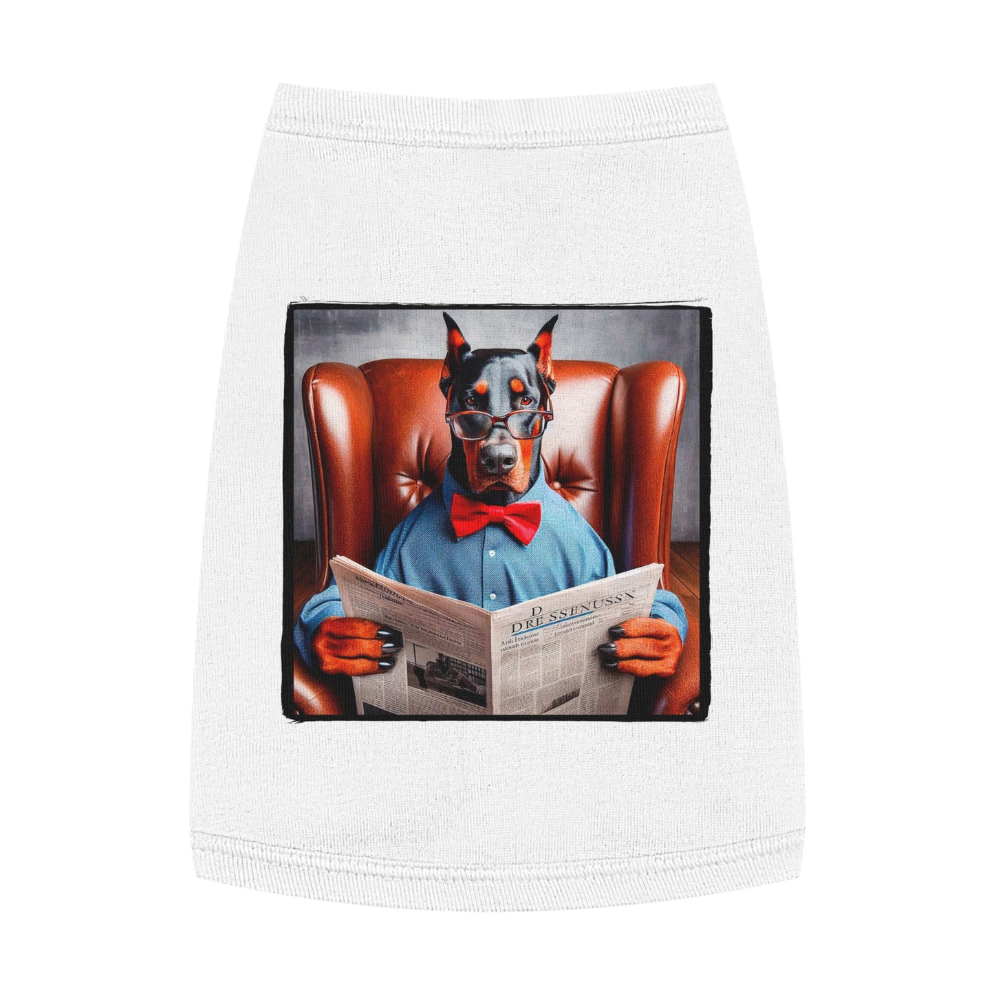 Pet Tank Top Doberman Pets Printify M White