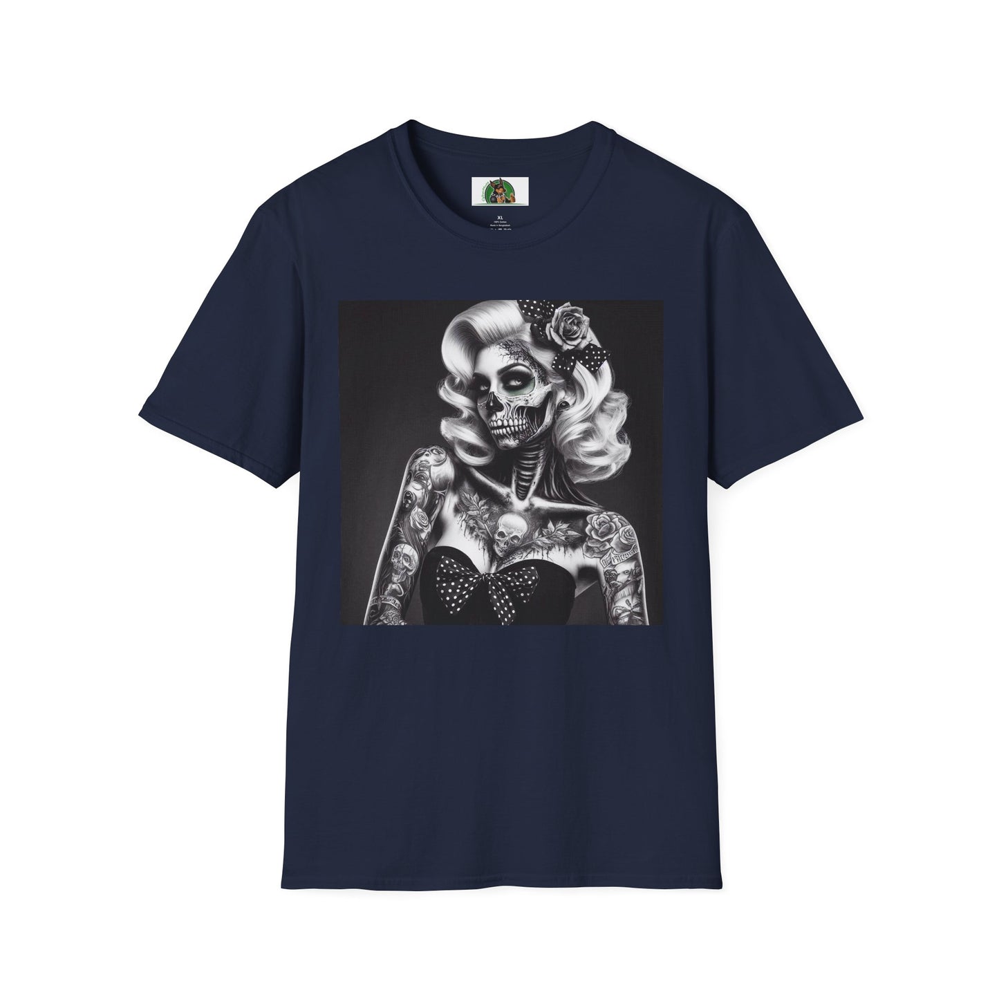 Zombie Girl Graphic T-Shirt - Quirky Soft Cotton Tee | CyberMutz T-Shirt Printify S Navy