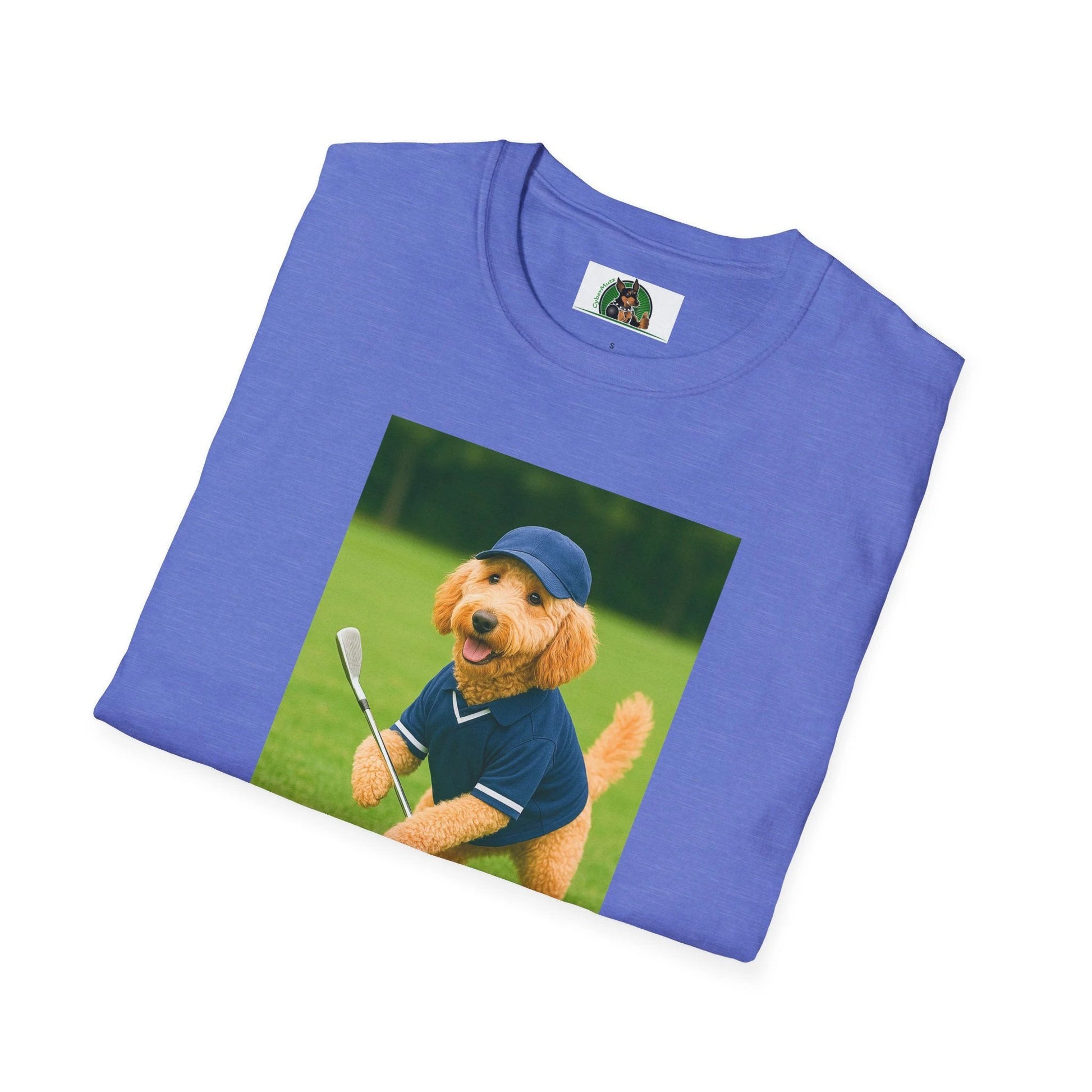 Golden Doodle Playing Golf T-Shirt — Sports Dog Golfing Tee by Printify