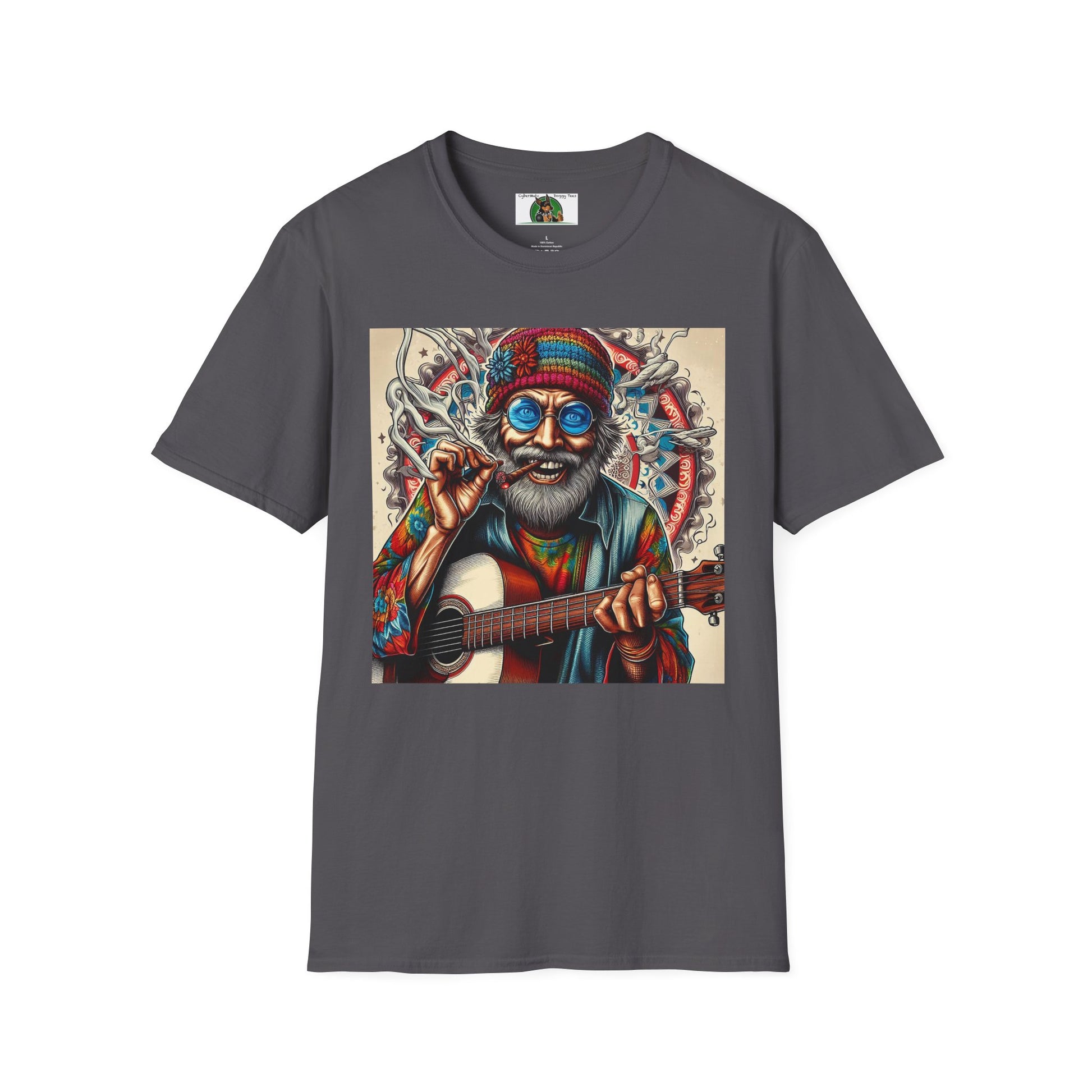 Wacky Old Hippie Dude T-Shirt Printify Charcoal S 