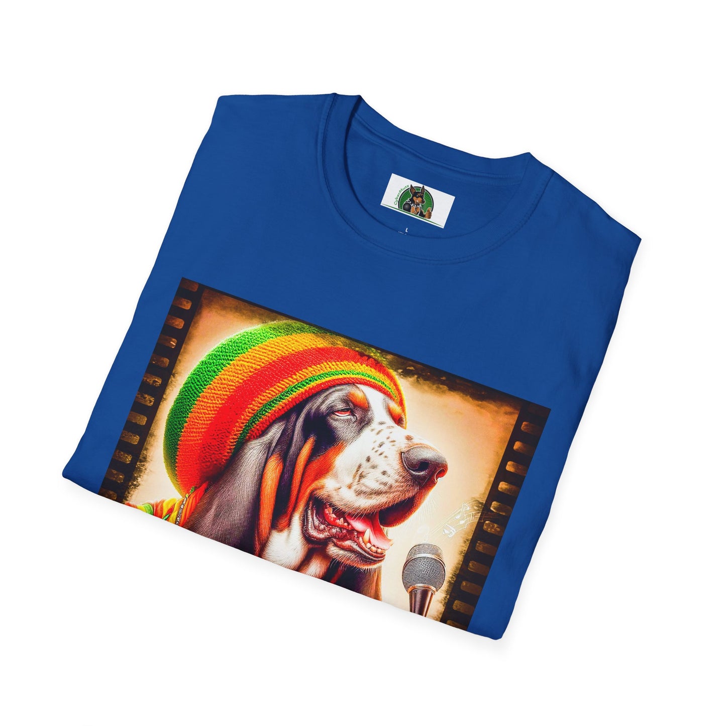 Basset Hound Playing Guitar Singing T-Shirt Printify