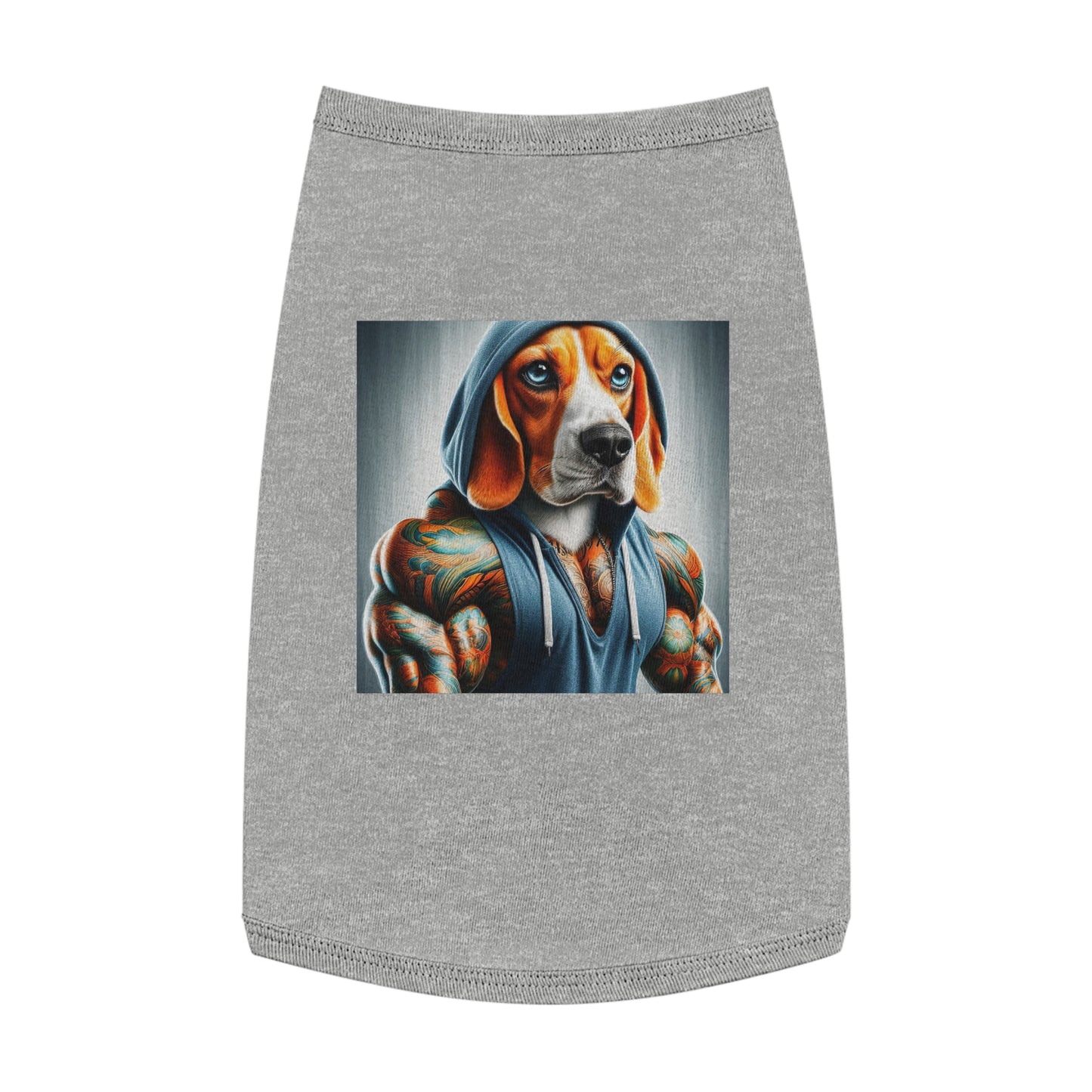 Pet Tank Top Beagle Muscle Dog In Hoodie Pets Printify L Heather 