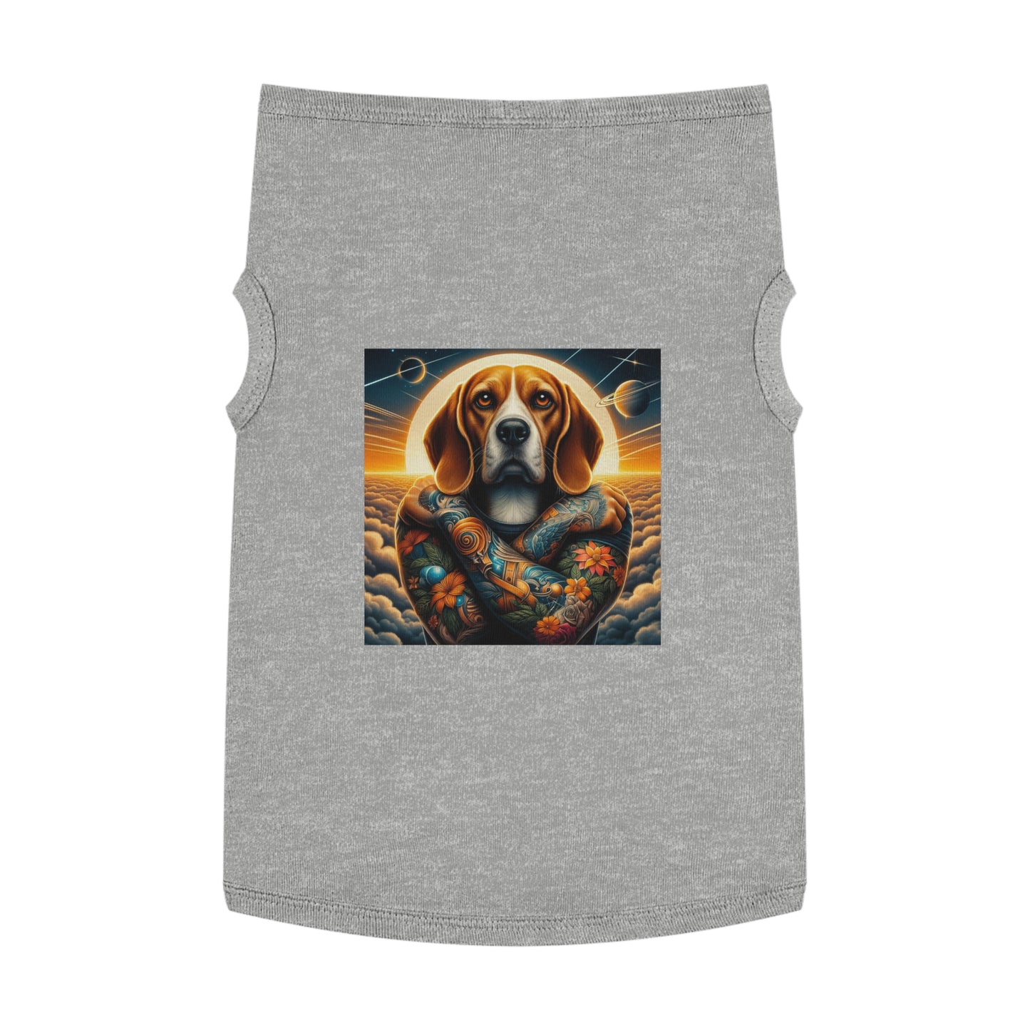 Pet Tank Top Beagle Tattooed Dog Pets Printify XL Heather 