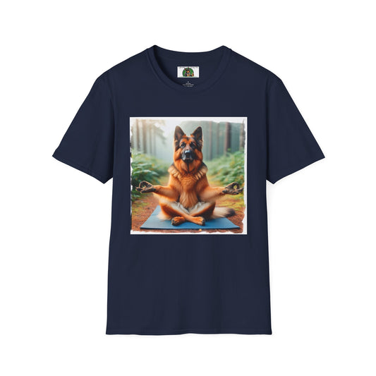 Zen German Shepherd Unisex Softstyle T-Shirt T-Shirt Printify S Navy 