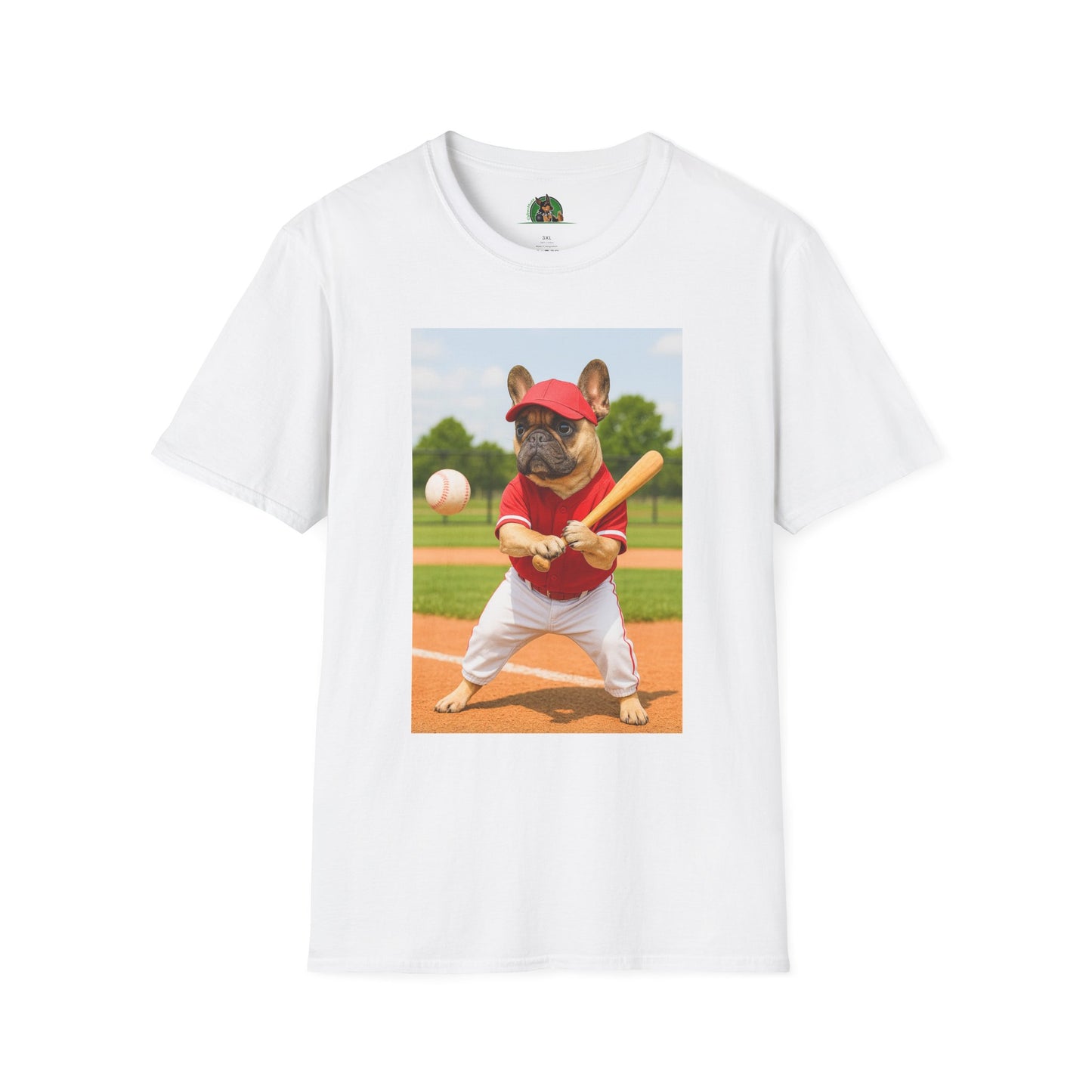 Sports Baseball French Bulldog T-Shirt T-Shirt Printify White XS