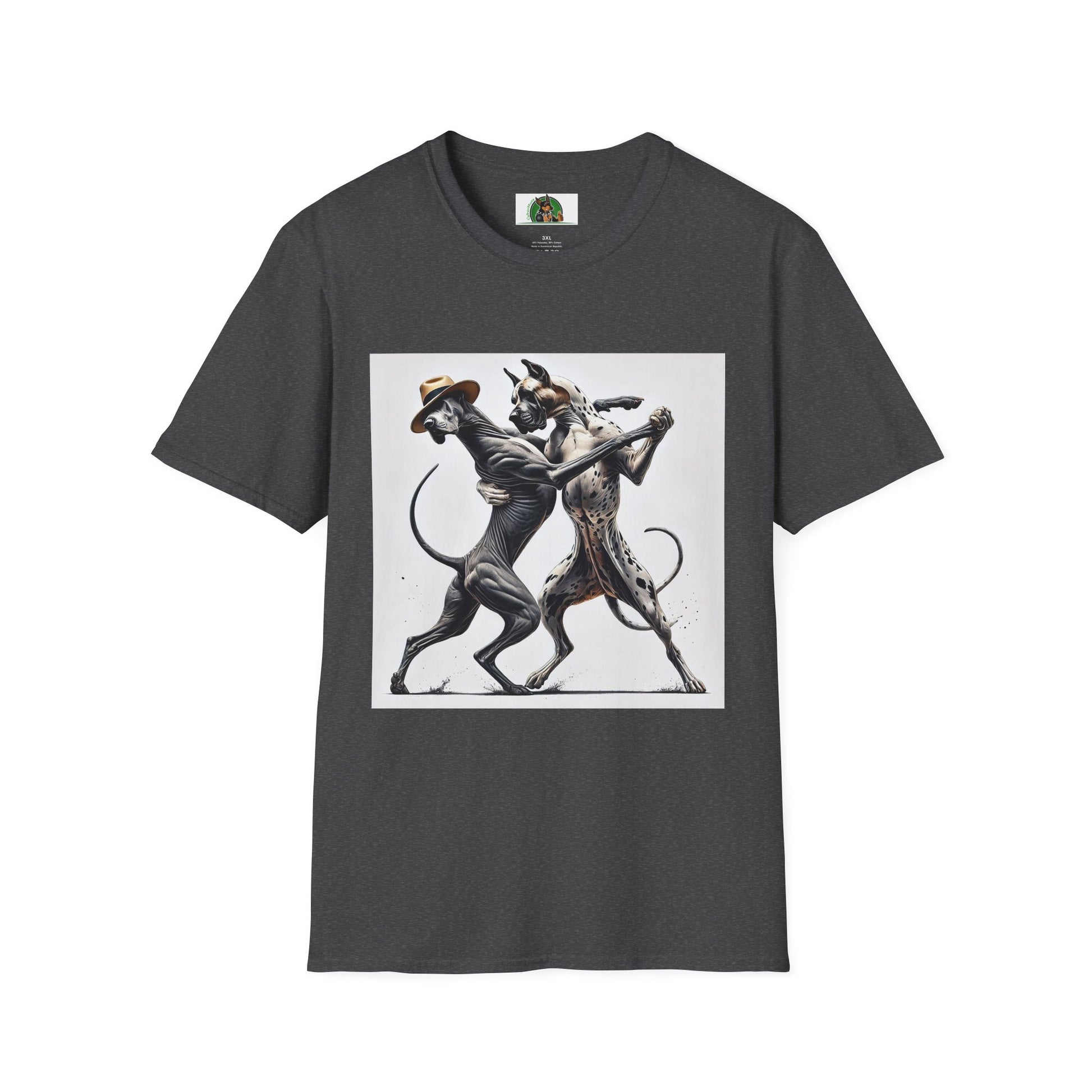 Dancing Great Danes T-Shirt T-Shirt Printify XS Dark Heather