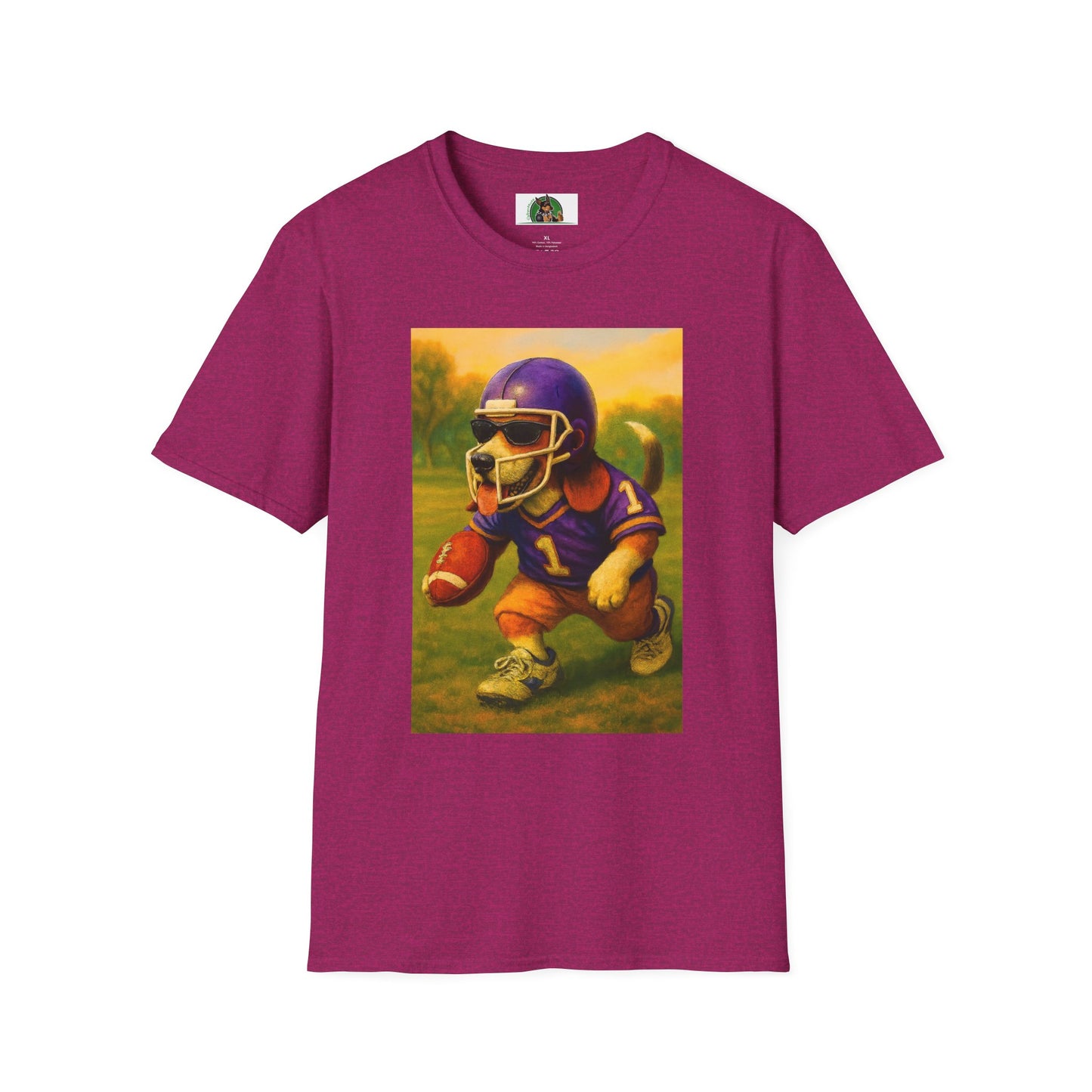 Sports Beagle Football T-Shirt T-Shirt Printify Antique Heliconia S