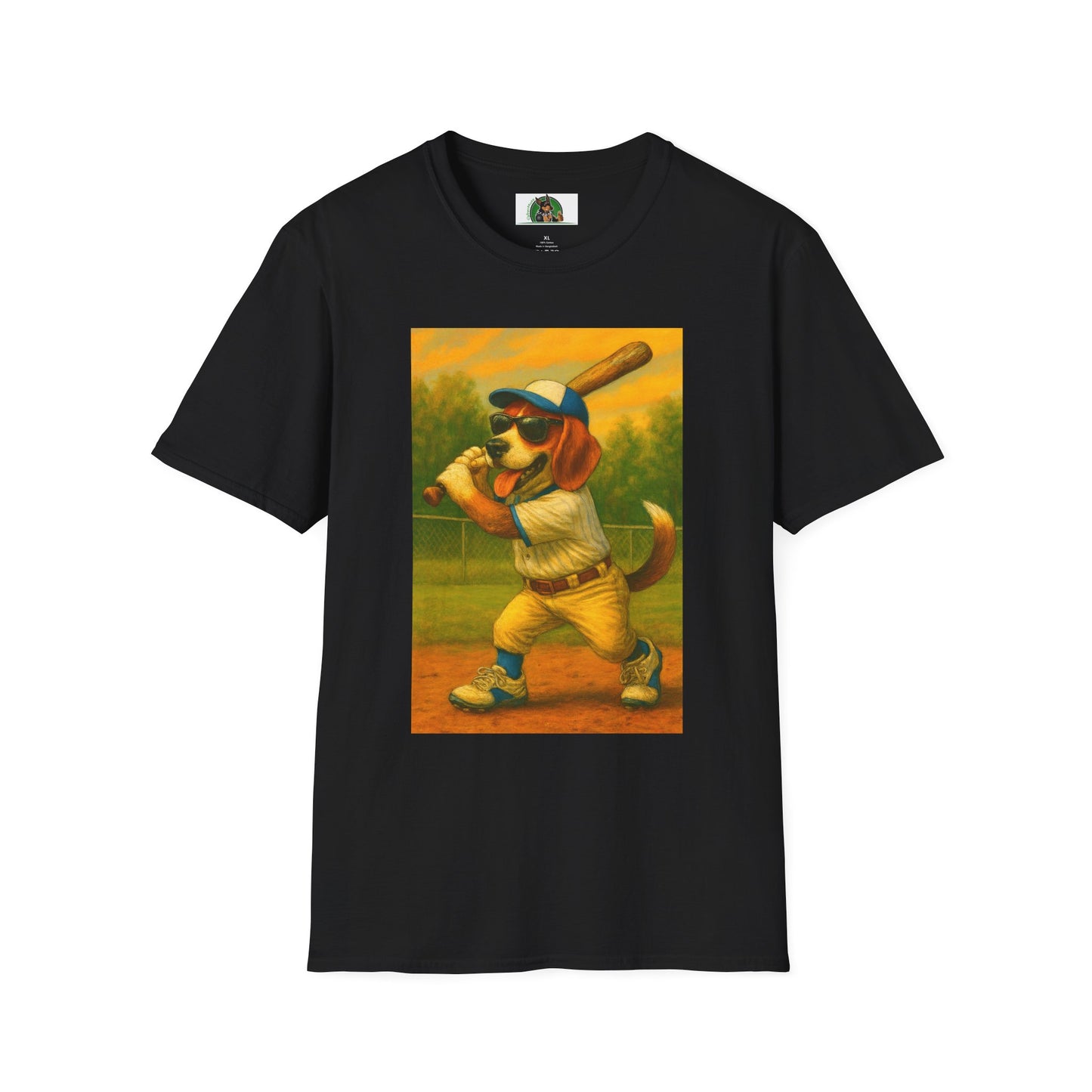 Sports Beagle Baseball T-Shirt T-Shirt Printify XS Black