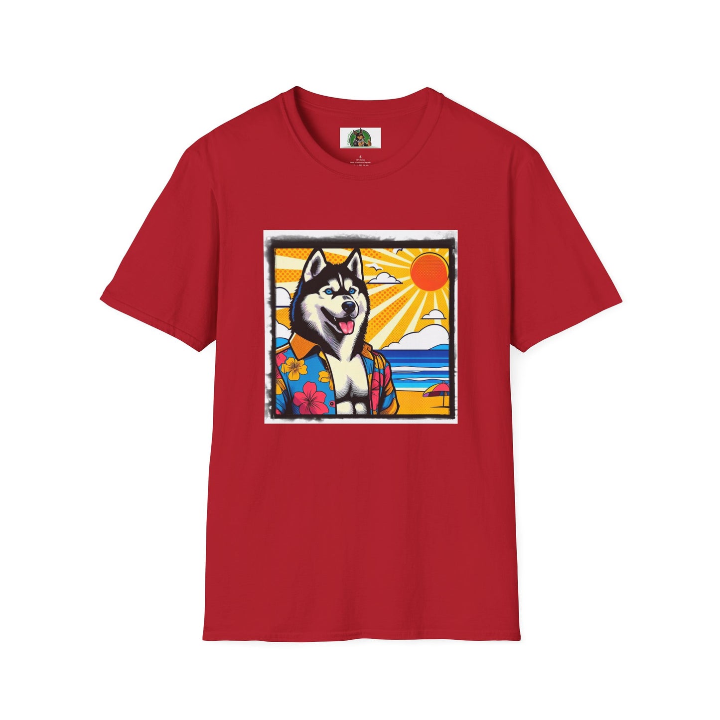 Husky T-Shirt Printify S Cherry Red