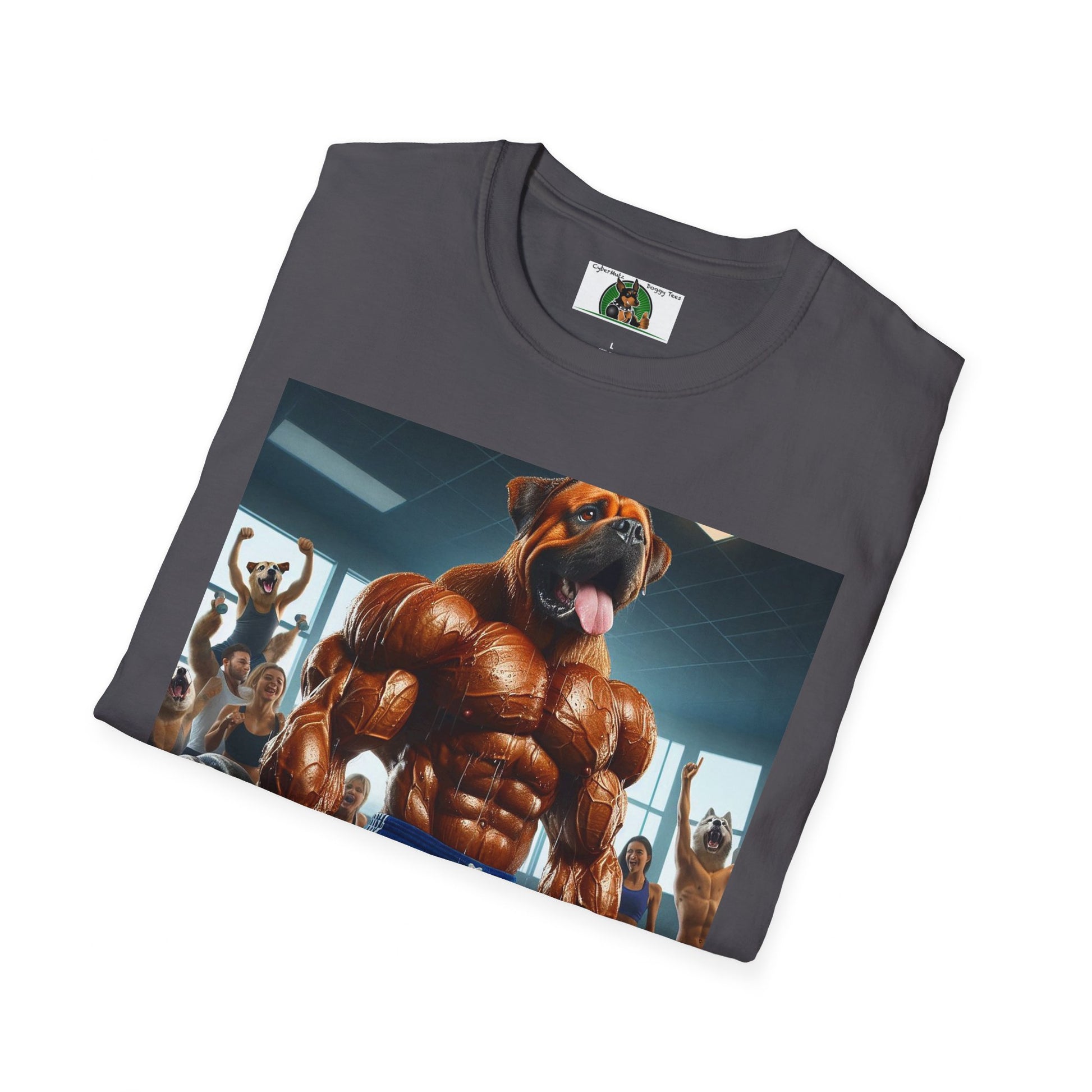 Wacky Muscle Dog T-Shirt Printify   