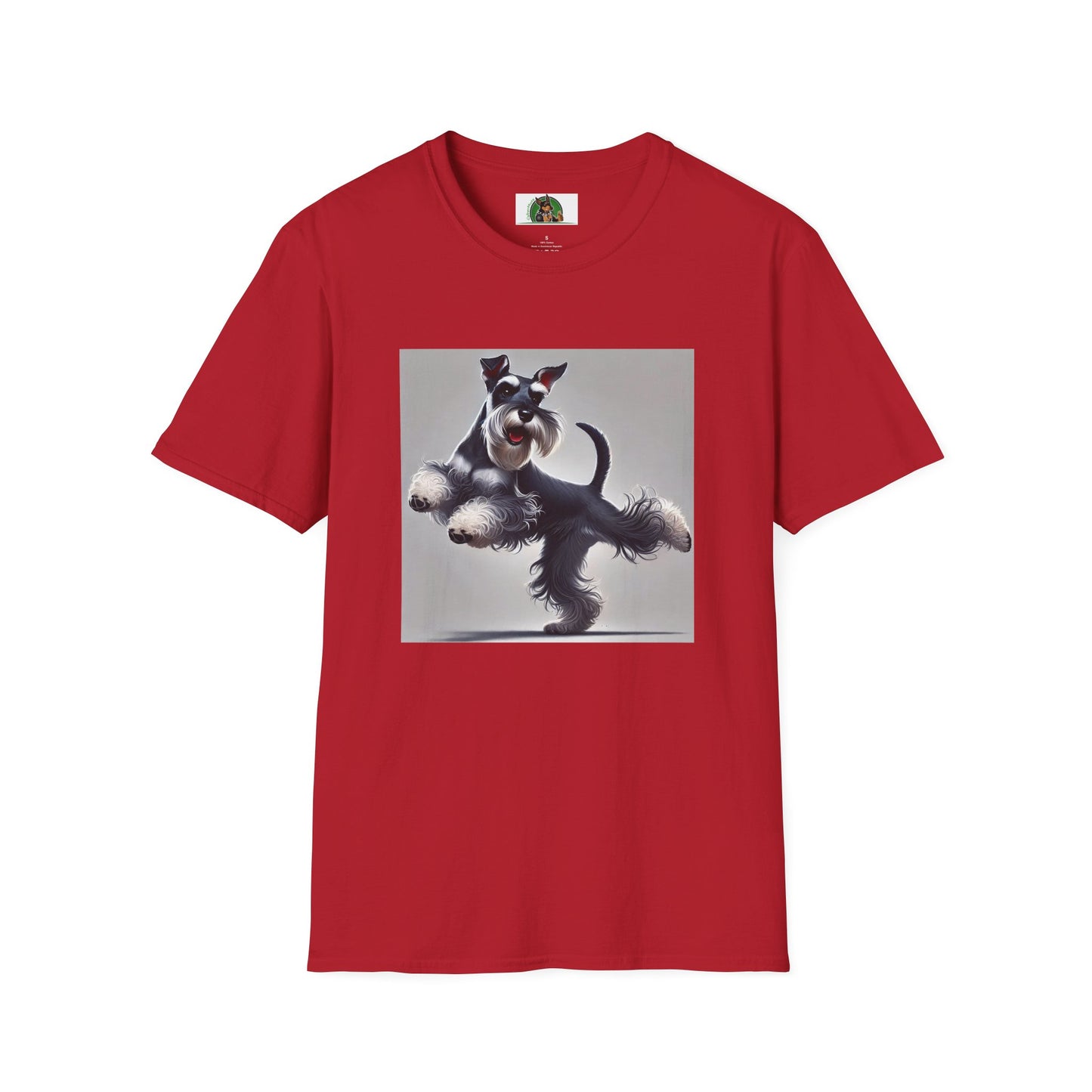 Dancing Miniature Schnauzer T-Shirt T-Shirt Printify S Cherry Red