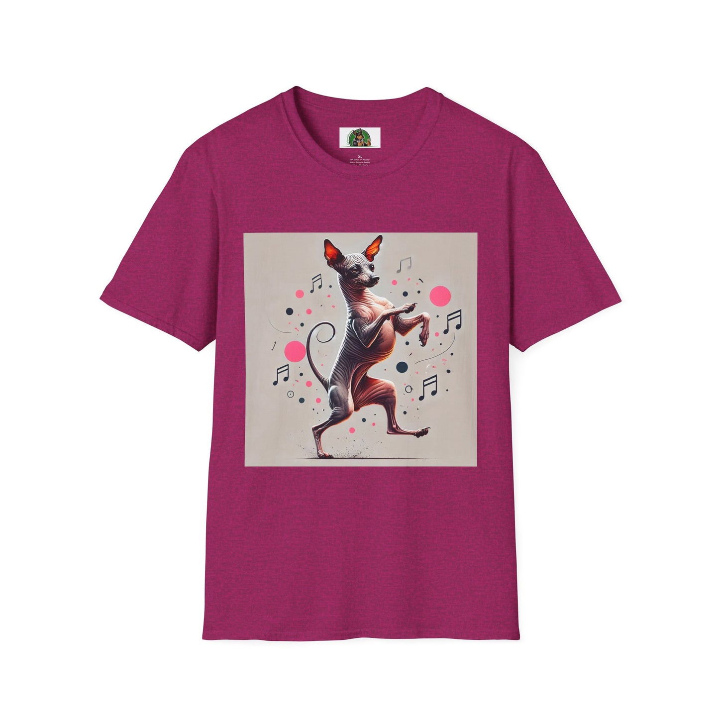 Mexican Hairless Dancing Dog T-Shirt T-Shirt Printify S Antique Heliconia