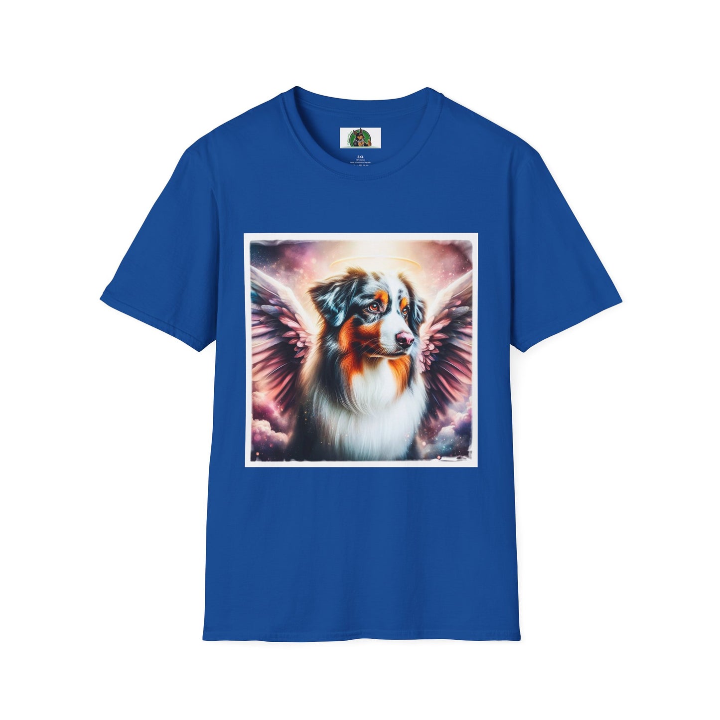 Australian Shepherd Pink Angel Wings T-Shirt Printify XS Royal 