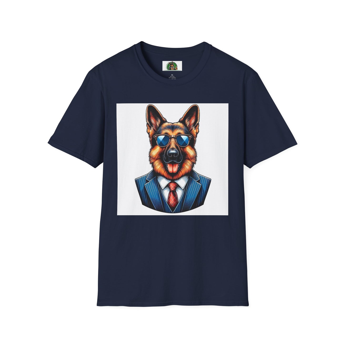 German Shepherd business suit shirt T-Shirt Printify Navy S