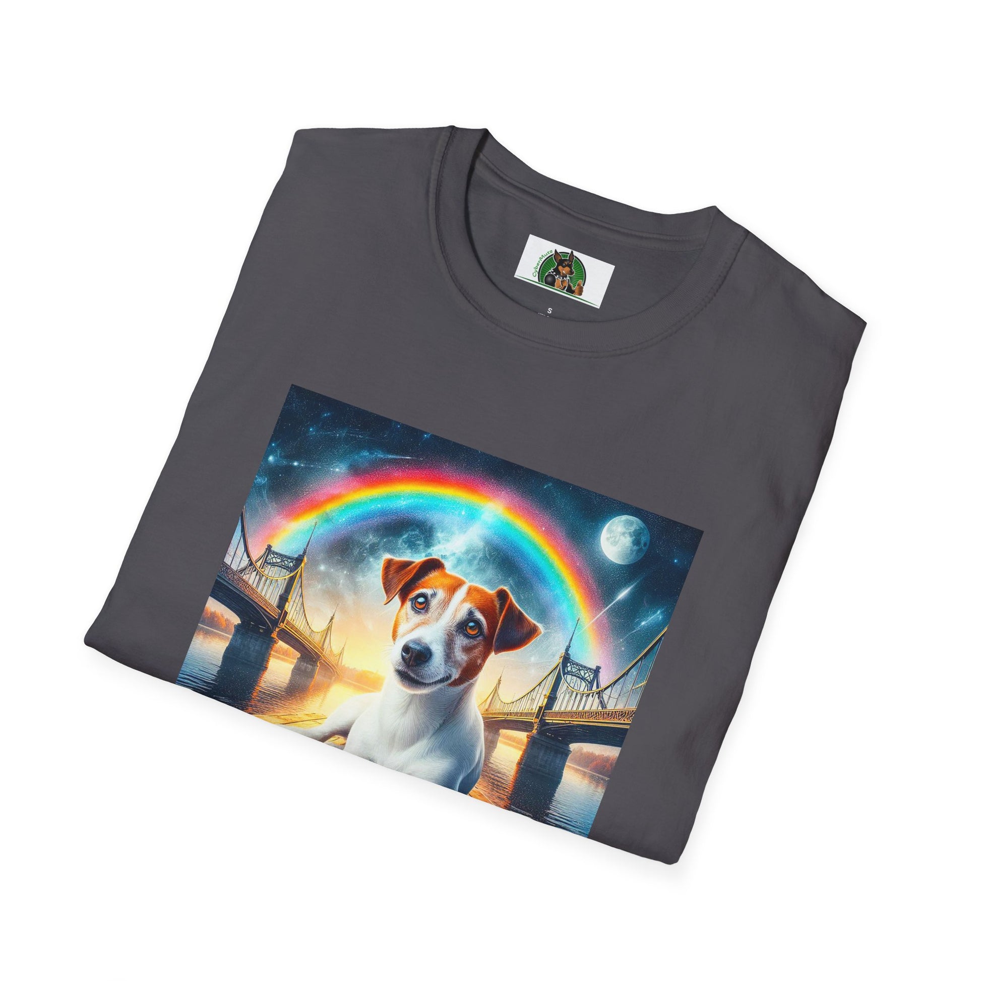 Jack Russell Moonlit Rainbow Bridge T-Shirt Printify