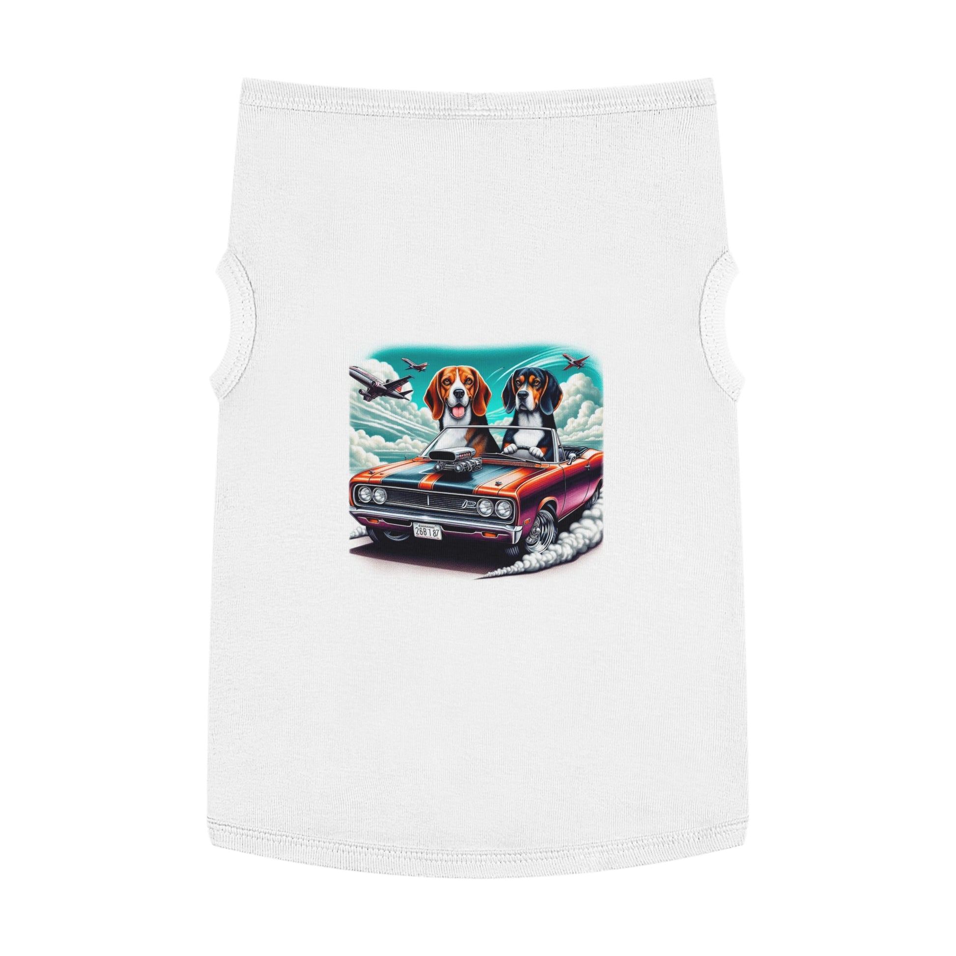 Pet Tank Top Wacky Beagle Dogs In Race Car Pets Printify   