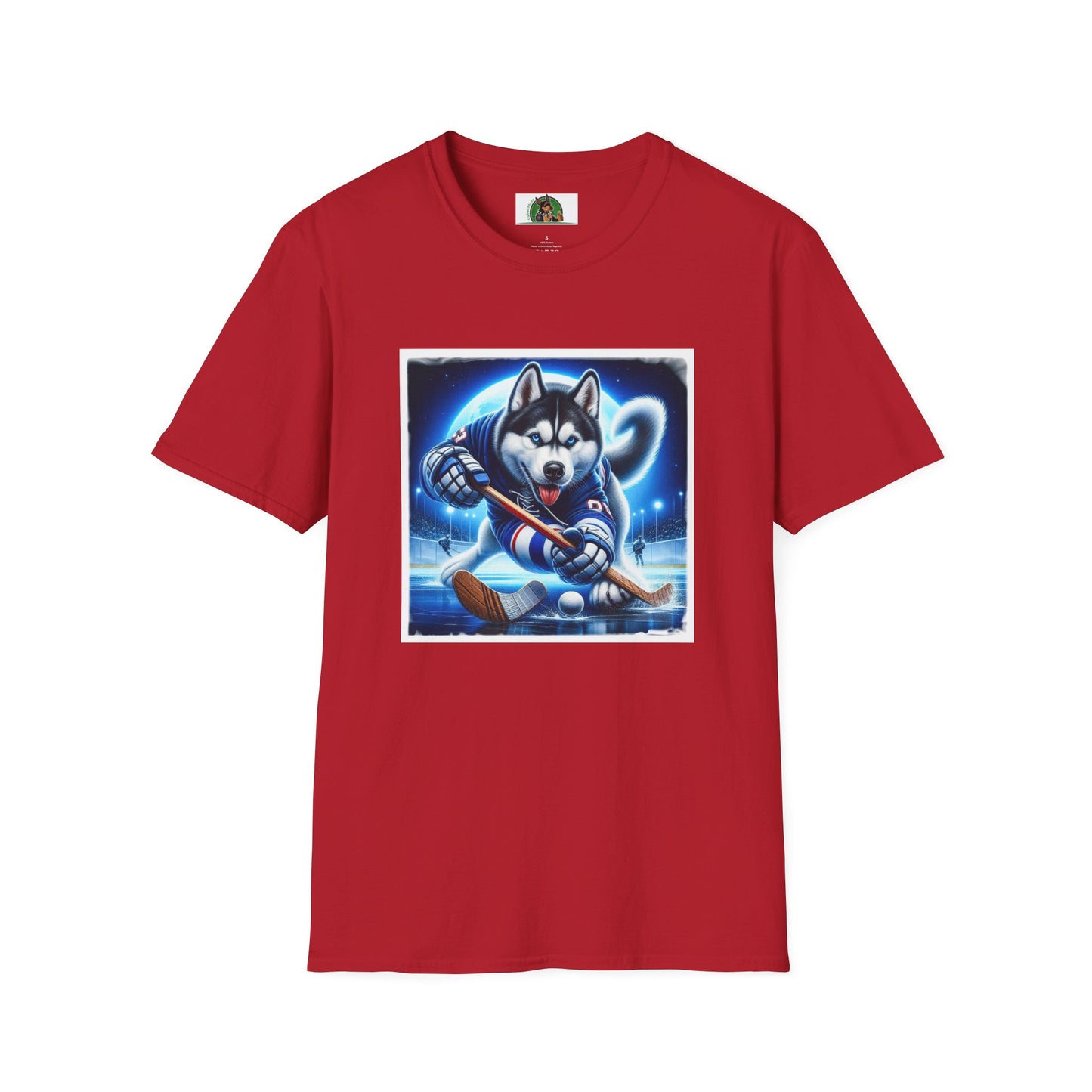 Husky T-Shirt Printify S Cherry Red 