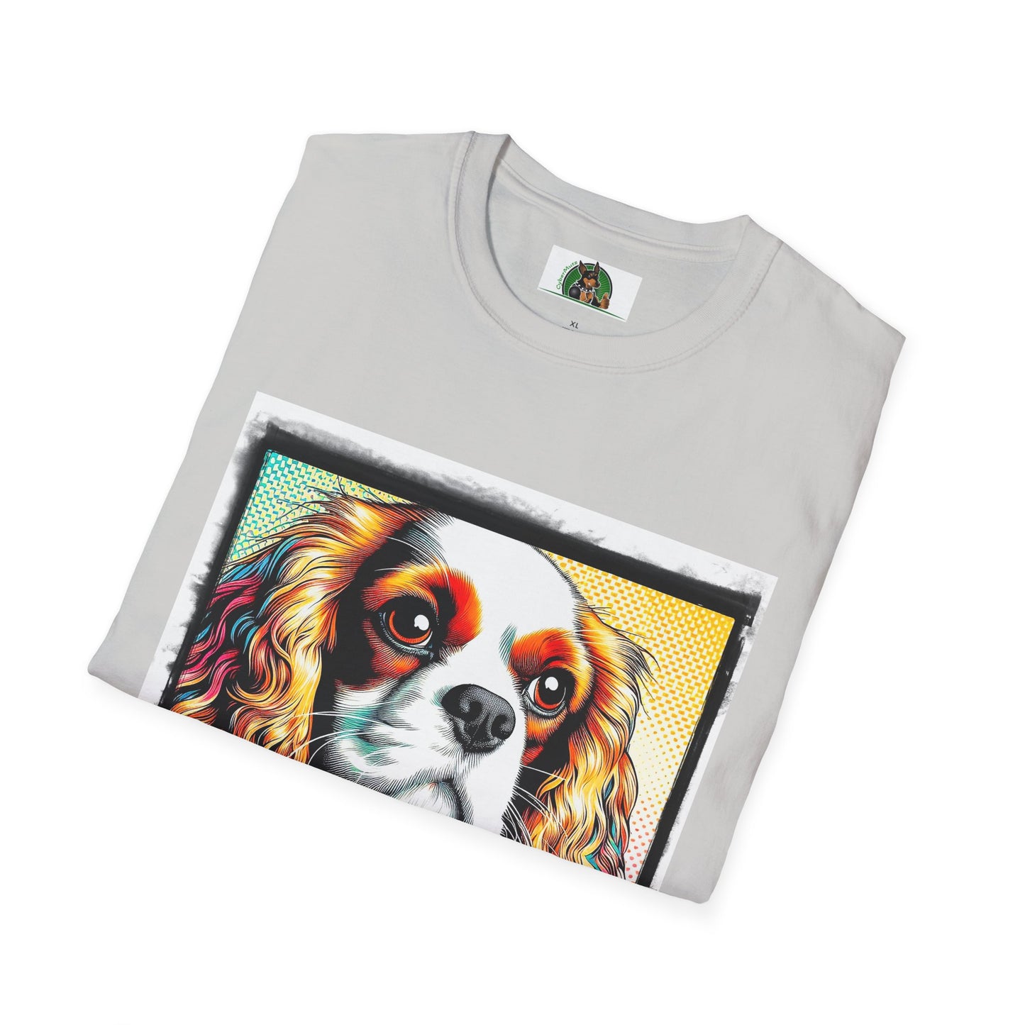 Cavalier King Charles Spaniel Dog Wearing Heart Collar TShirt