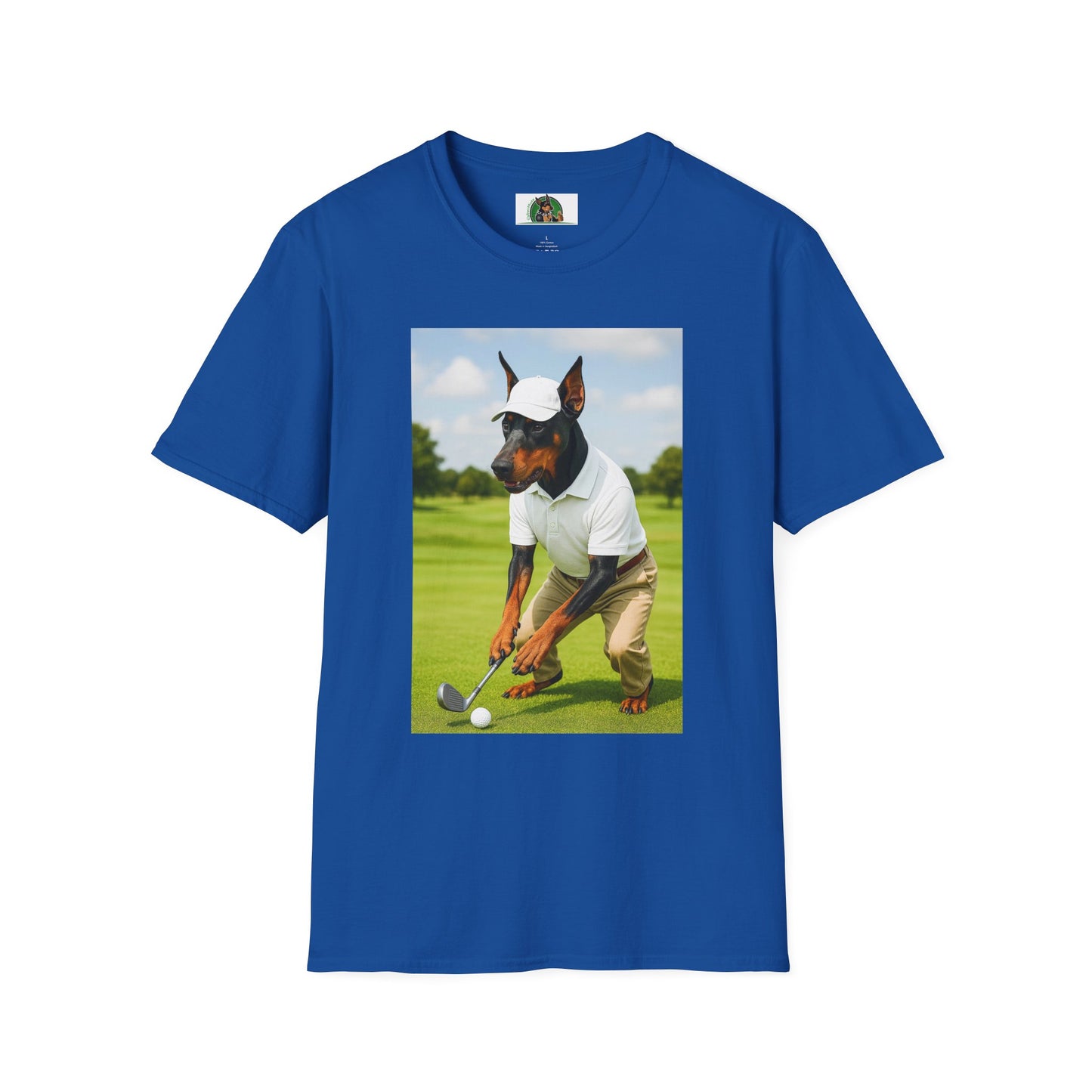 Golf Doberman Sports T-Shirt T-Shirt Printify Royal XS