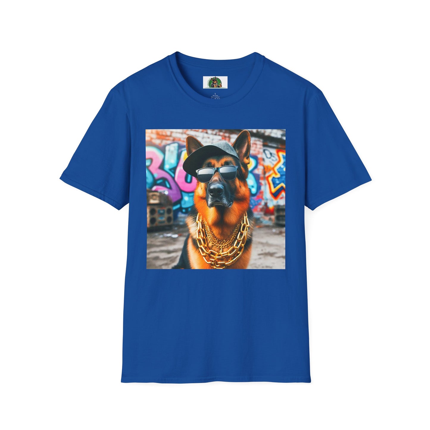 German Shepherd gangster shirt T-Shirt Printify Royal S